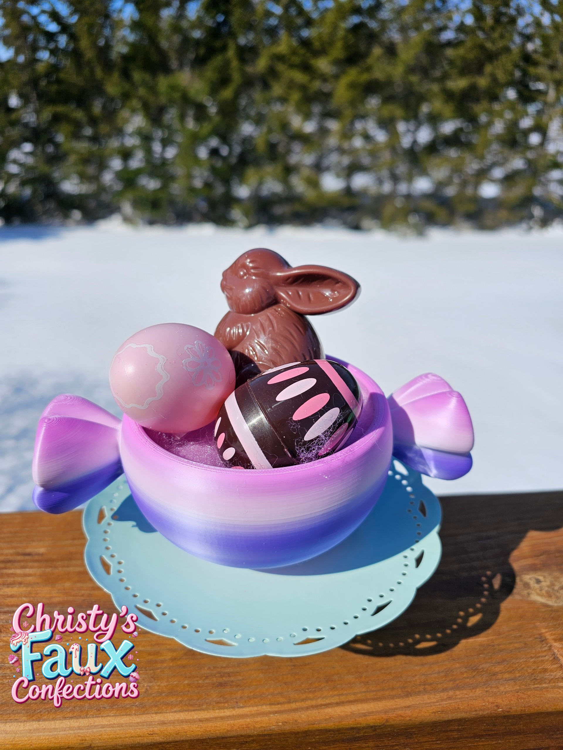 💜🍭🐰3D Pastel Purple Rainbow Candy Dish Set🐰🍭💜