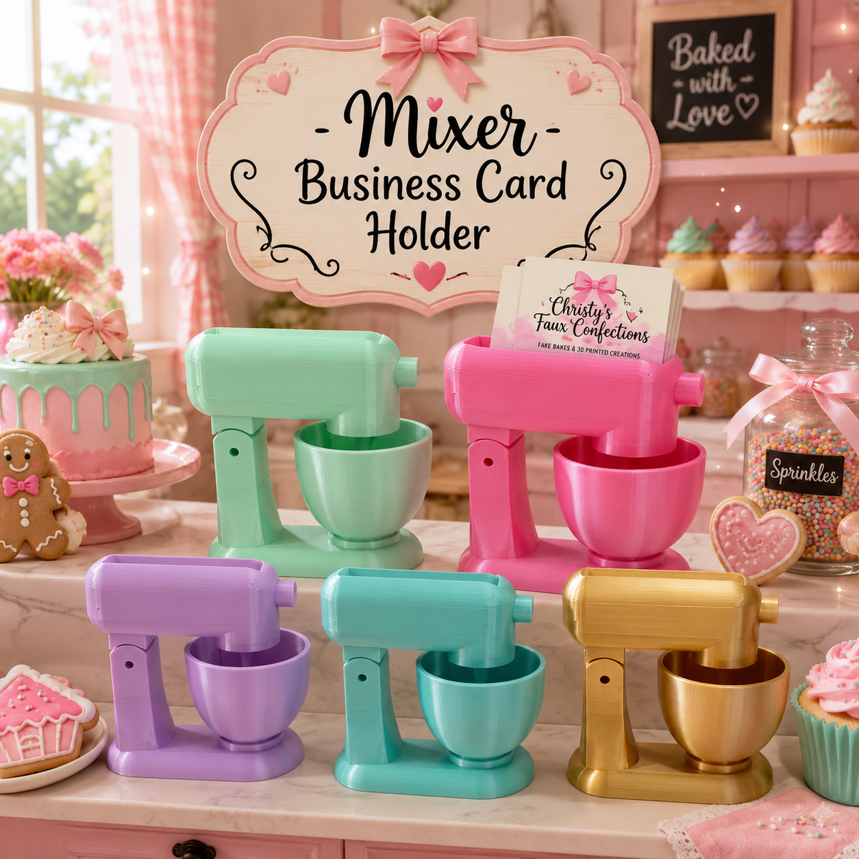 🩷🩵Mixer Business Card Holder 🩵🩷