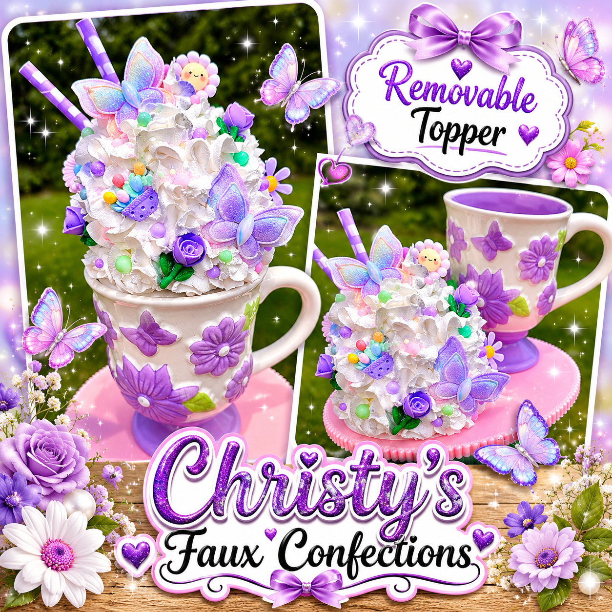 🪻Lavender Summer Mug with Removable Topper🪻