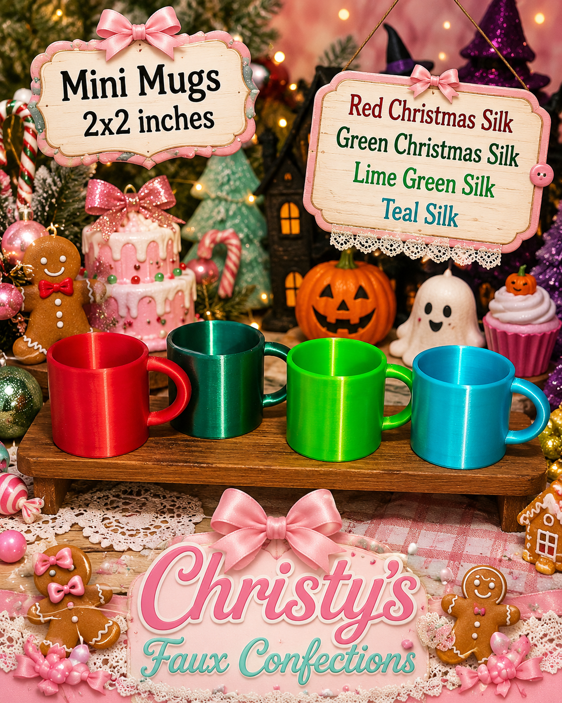 🎃🎄Festive 3D Printed Mini Holiday Mugs🎄🎃