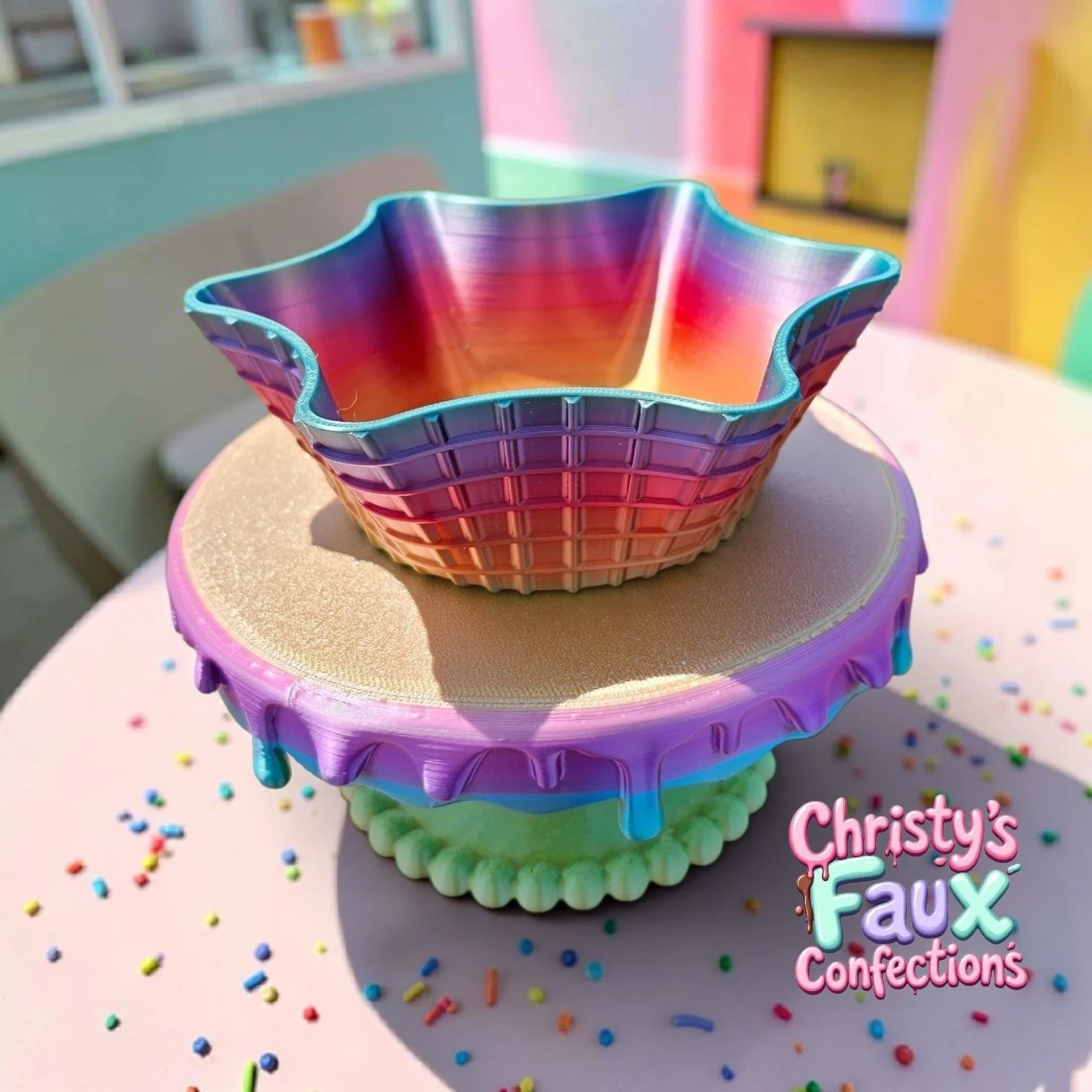🌈Rainbow Waffle Bowl🌈