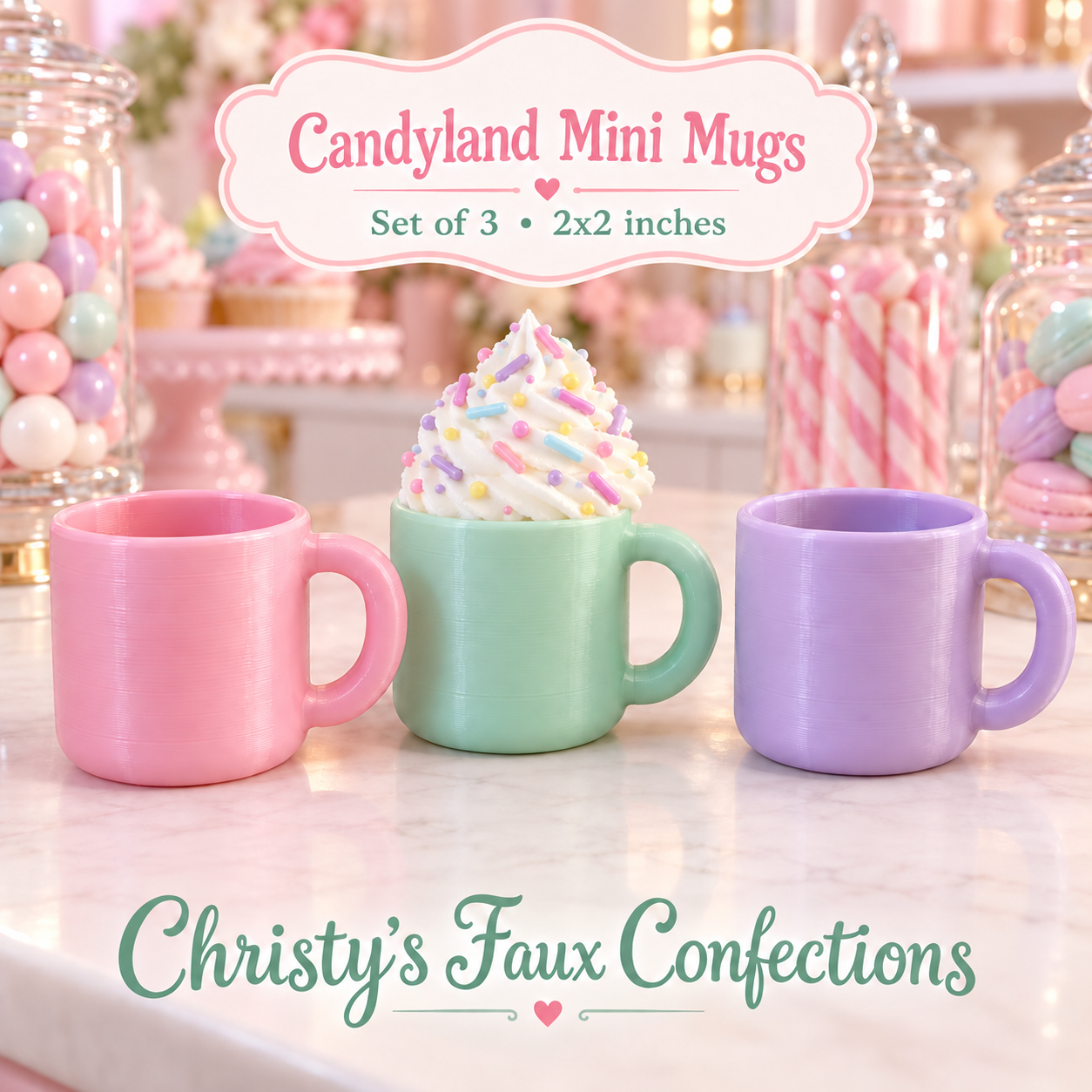 🍬🍭Candyland Mini Mug Trio🍭🍬