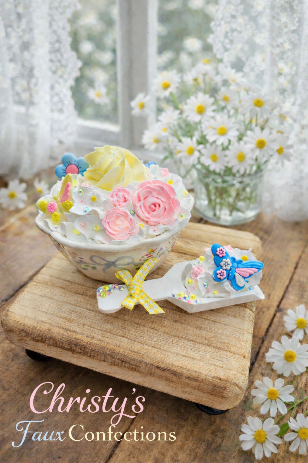 💙💐Ceramic Spring Dish with Scoop Set💐💙