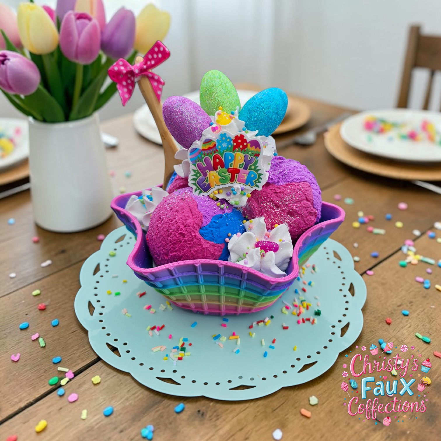 🍨💜💙🩷Happy Easter Waffle Bowl🩷💙💜🍨