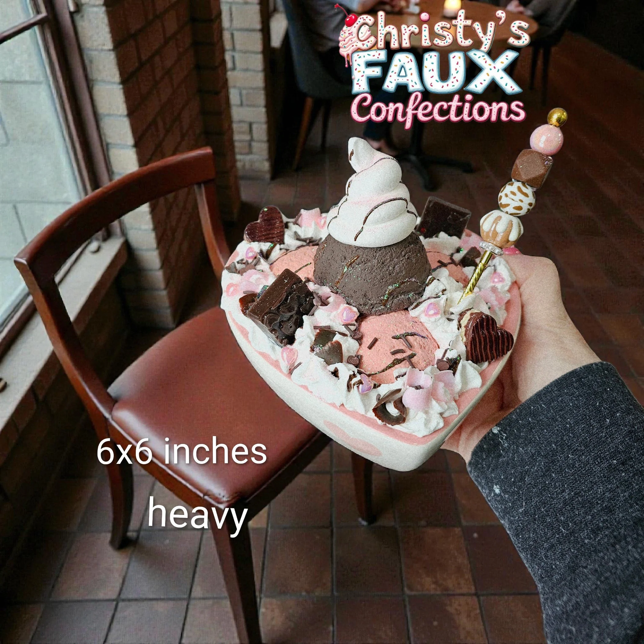 🍨🩷💓Large Valentines Sundae in Heart Bowl💓🩷🍨