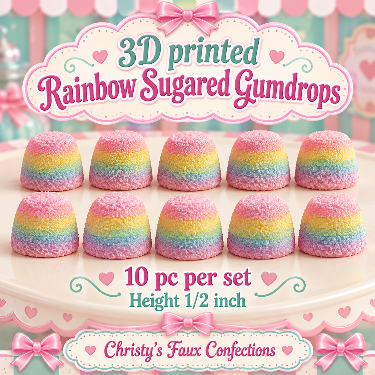 🍭Faux Rainbow Sugared Gumdrops 🍭