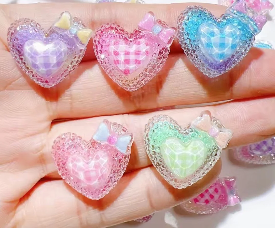 ✨️🩷Sparkling Heart Cabachons 🩷✨️