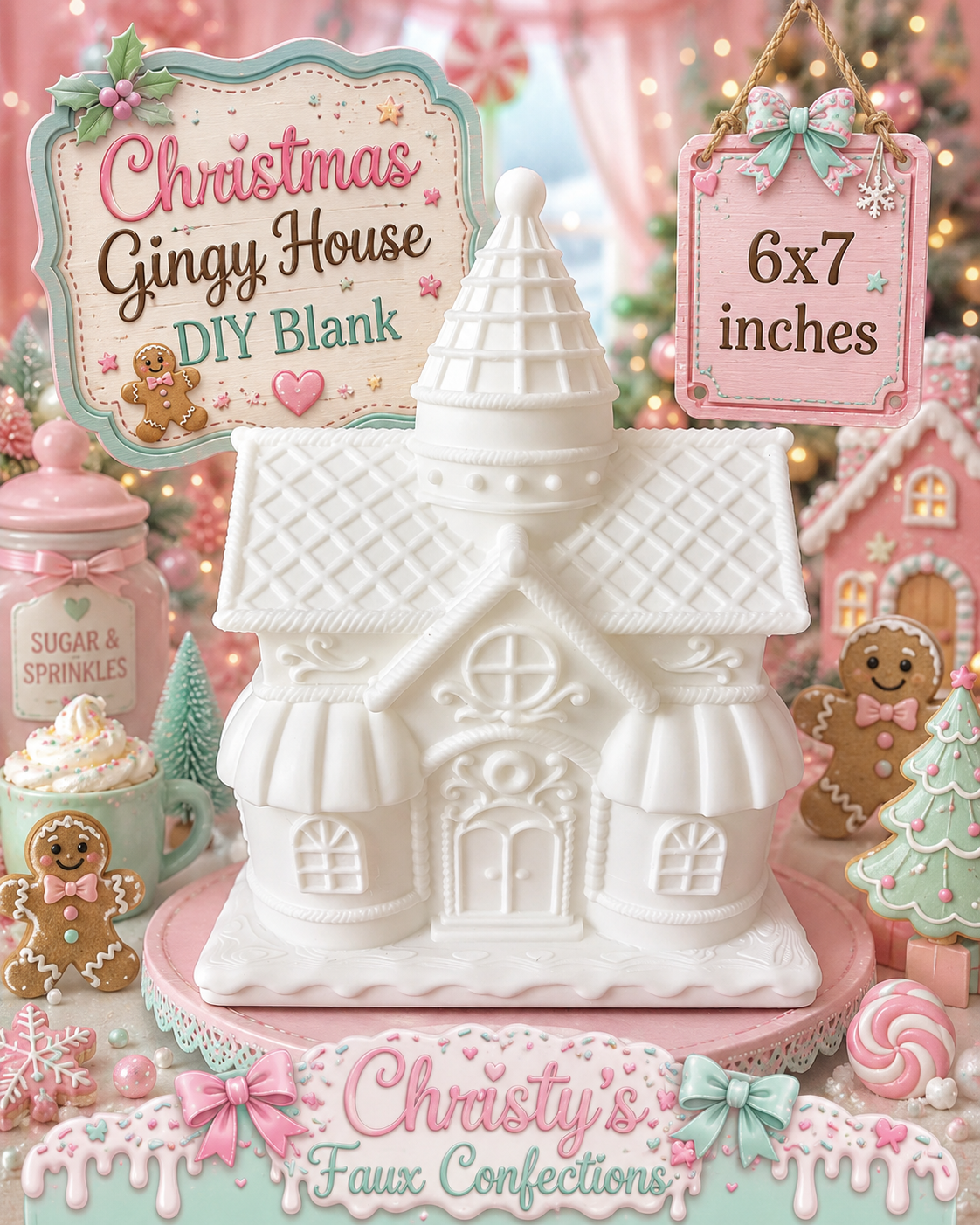🎄DIY Christmas Gingerbread House Blank🎄