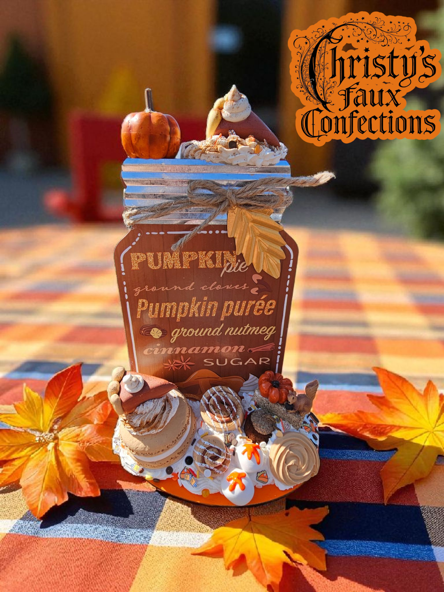 🧡🍁🍂FALL PUMKIN PIE CENTERPIECE 🍂🧡