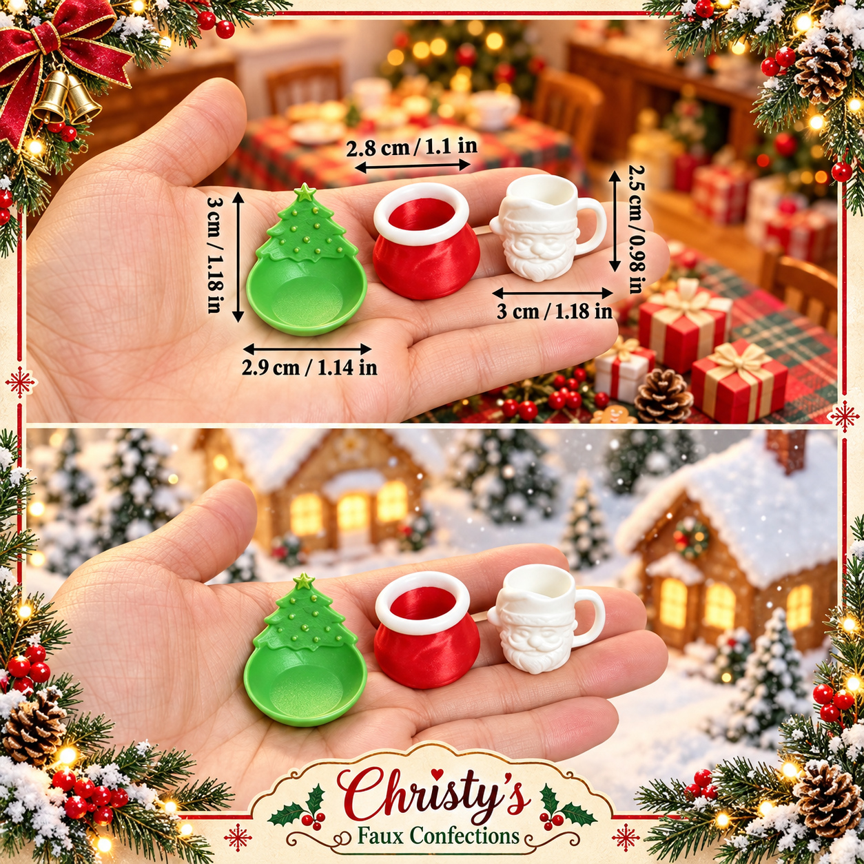 🎄🎅 Mini Christmas Accessory 3 pc Set 🎅🎄