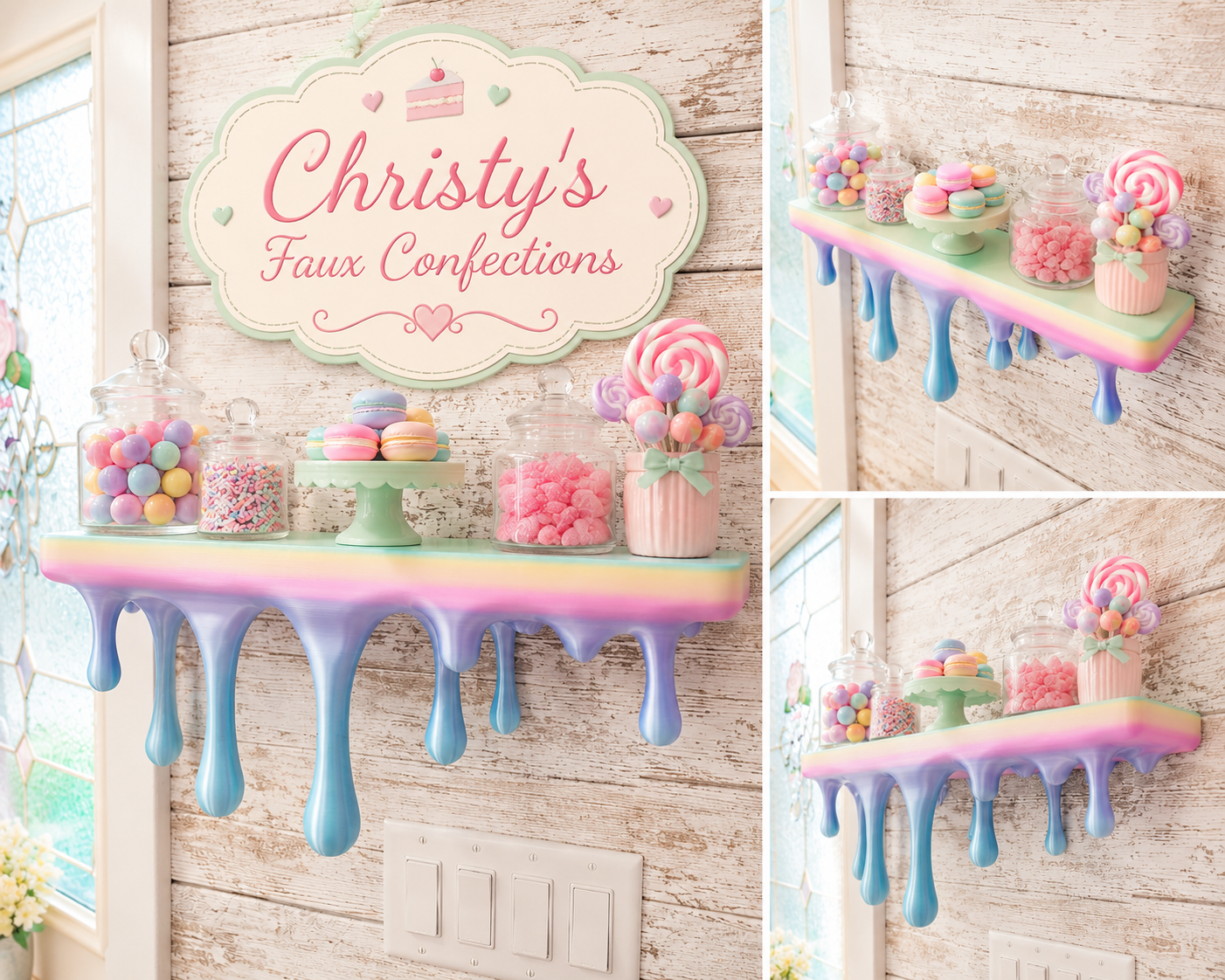 🌈Ombre Rainbow Dripping Shelf🌈