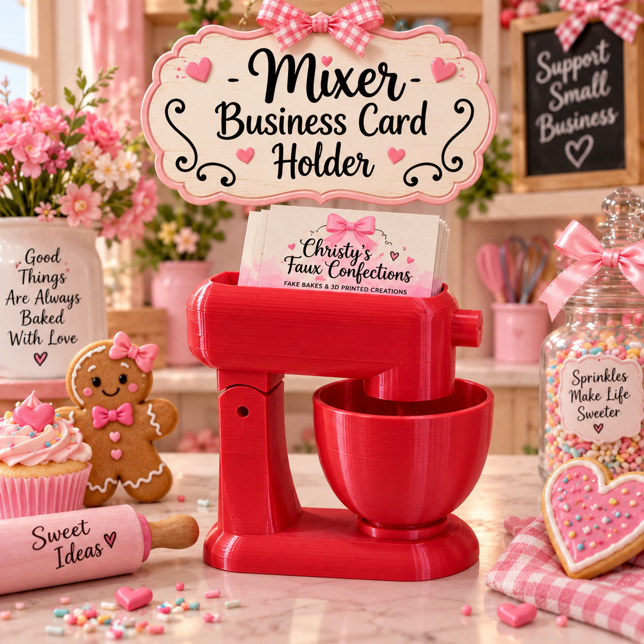 💗💗Red Mixer Business Card Holder💗💗