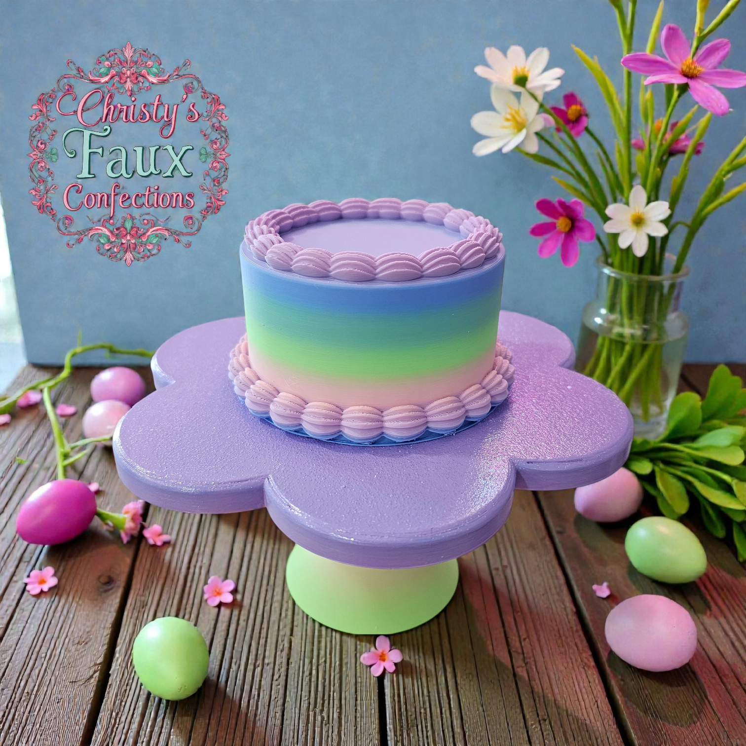 🩷💜🎂2 pc set-Cake Stand and Mini Cake🎂💜🩷