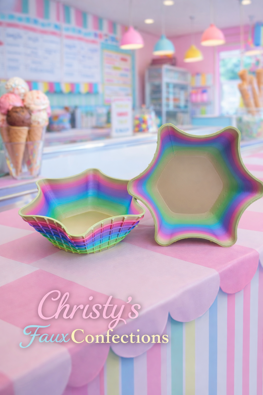 🌈Rainbow Waffle Bowl Set🌈