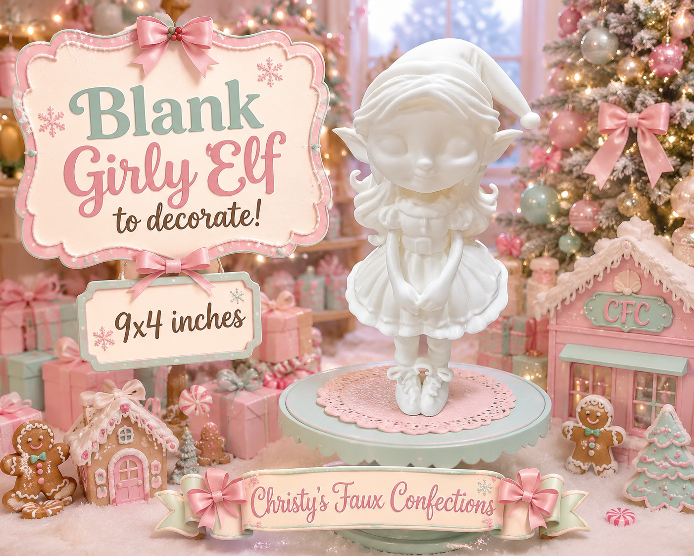 🎄3D Printed Girly Elf for Decorating🎄