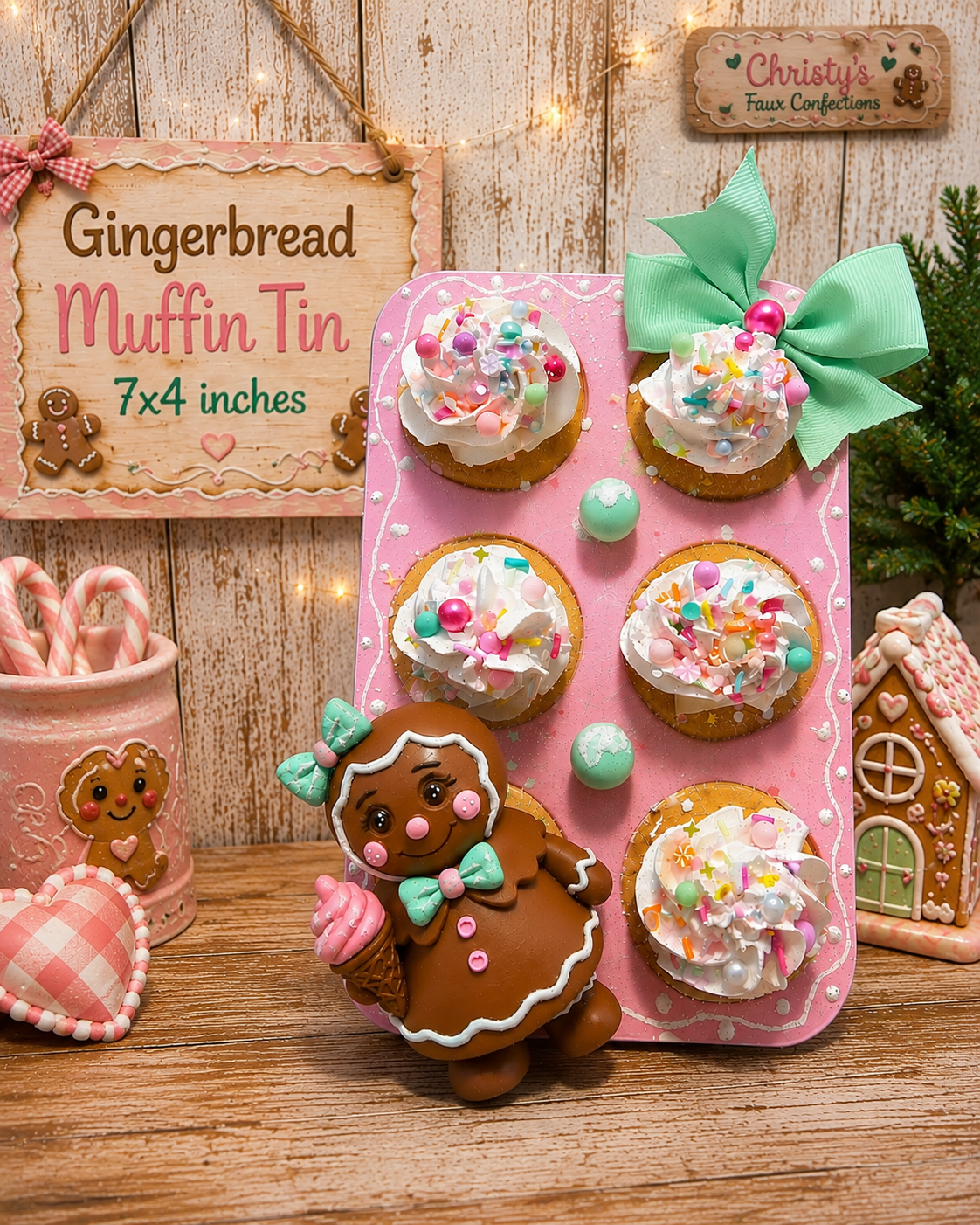 🩷🤎Pink 3D printed Gingerbread Muffin Tin🤎🩷