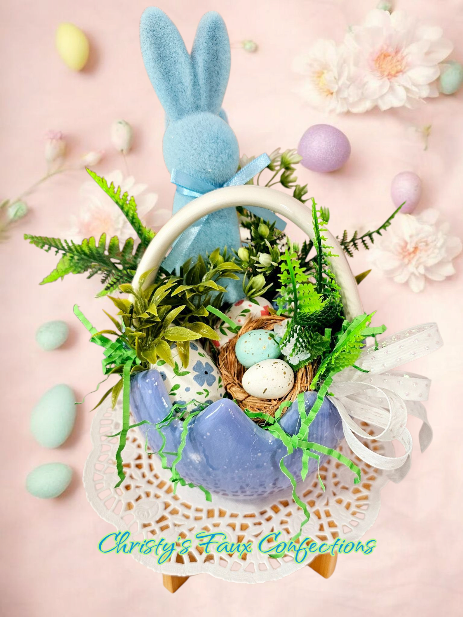 🩵🐰BLUE BUNNY EGG CENTERPIECE 🐰🩵