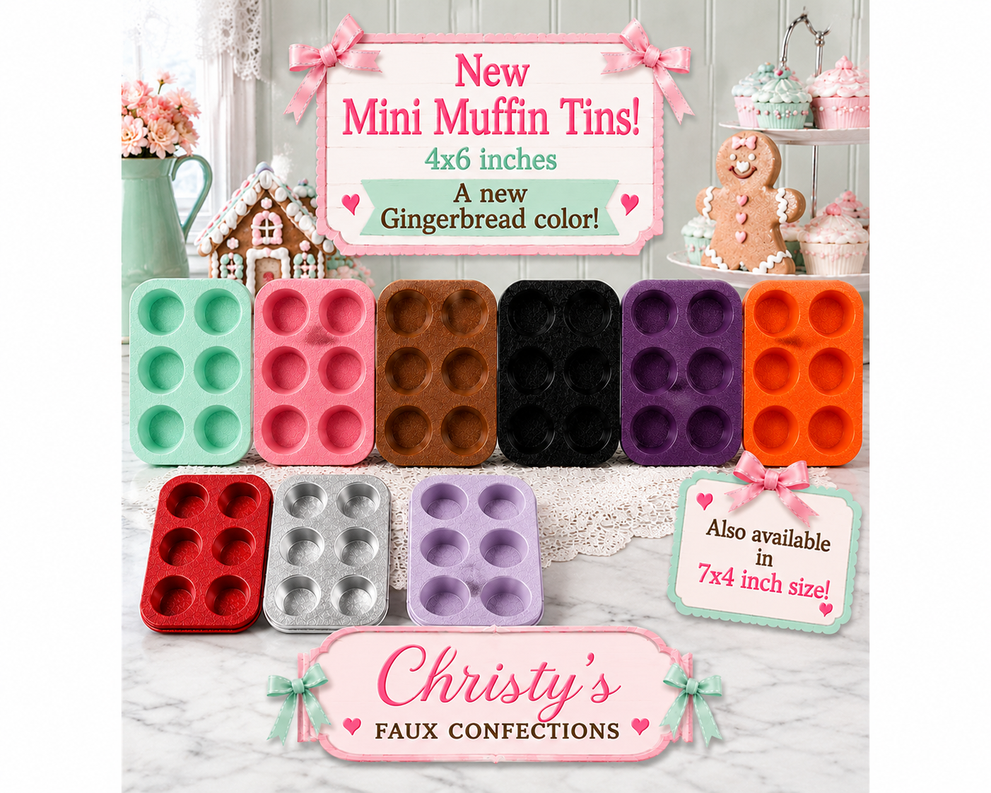 **2 Sizes**🧁🌈Colorful 3D Printed Muffin Pans for Crafts🌈🧁