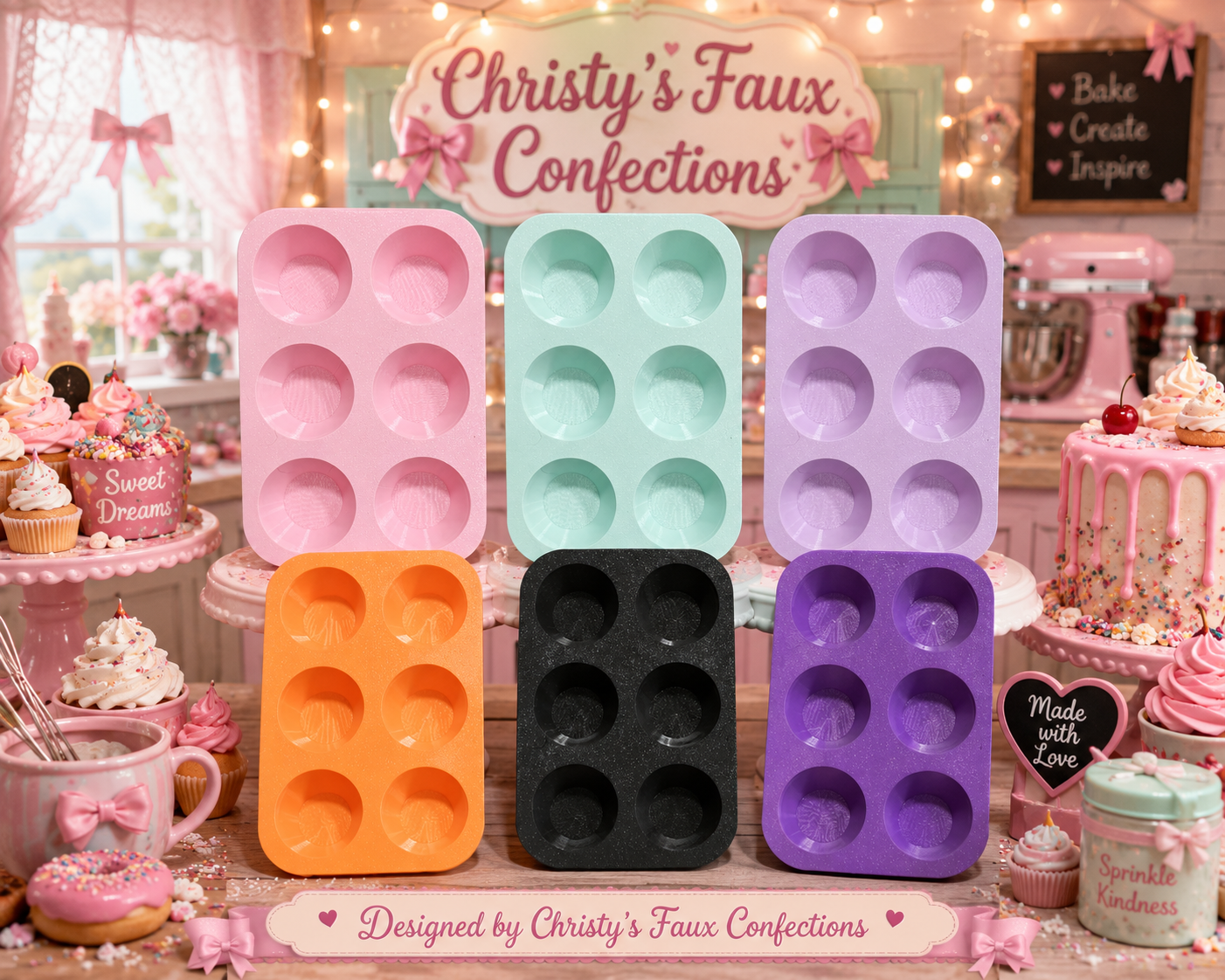 🧁🌈Colorful 3D Printed Muffin Pans for Crafts🌈🧁