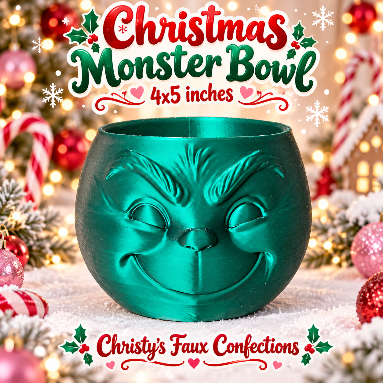 💚Christmas Monster Candy Bowl💚
