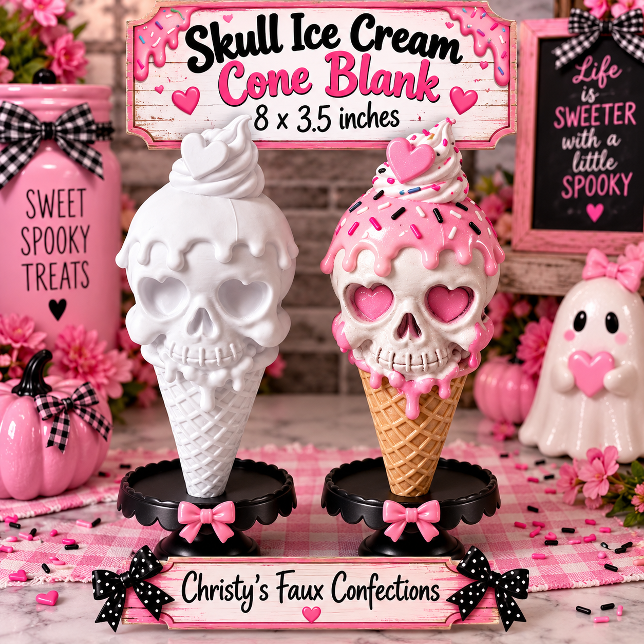 🍦☠️DIY BLANK Skull Ice Cream Cone☠️🍦