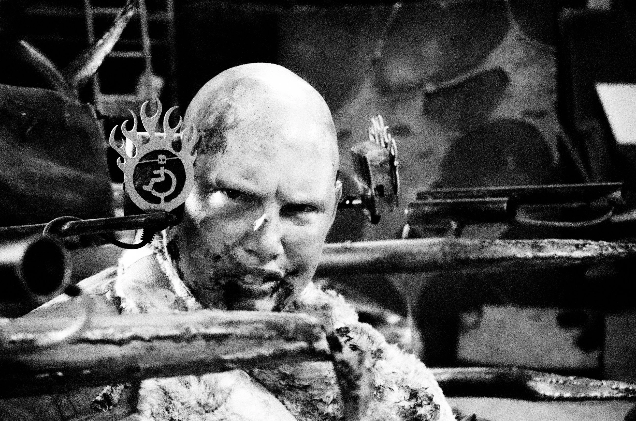 A close up of my face wearing special effects make up