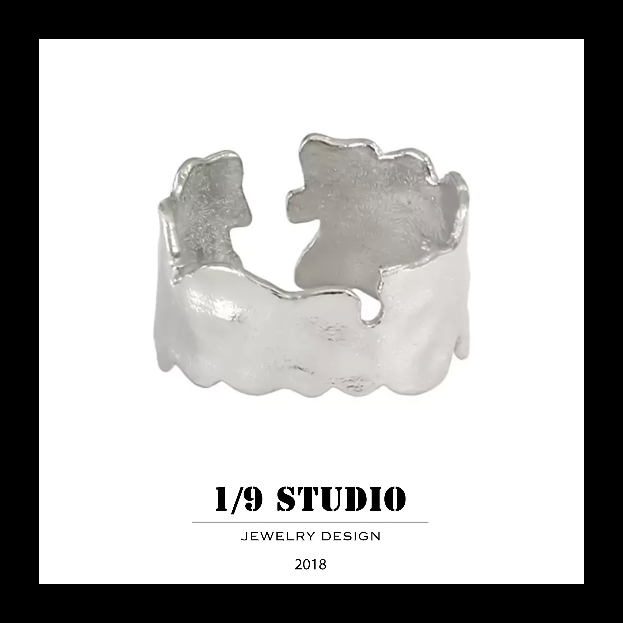 1/9 Studio 925 Sterling Silver Adjustable Ring
