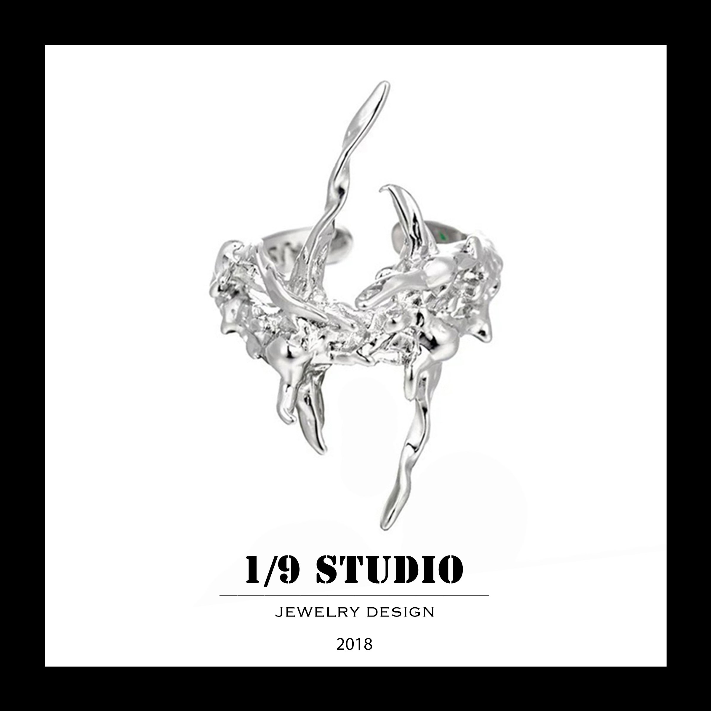 1/9 Studio 925 Sterling Silver Adjustable Ring