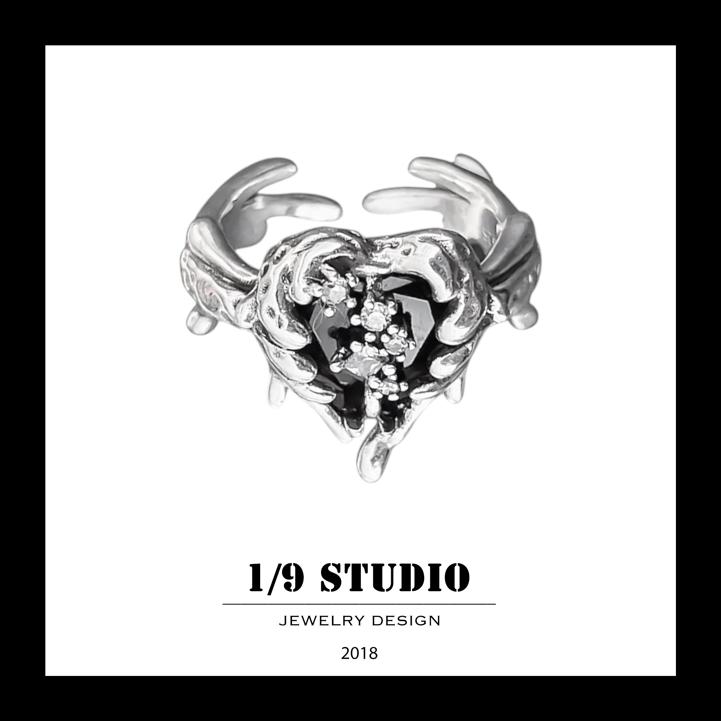 1/9 Studio 925 Sterling Silver Adjustable Ring