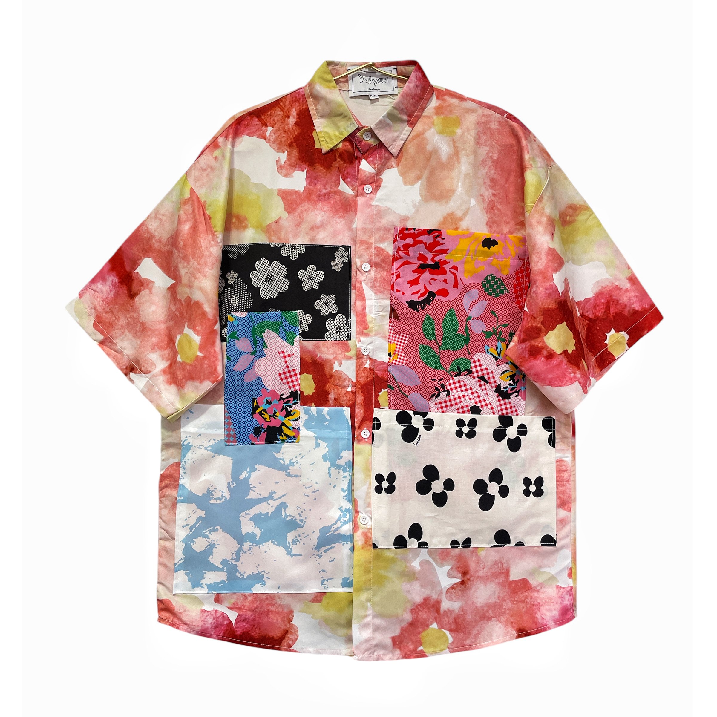 Handmade Short Sleeves Rose Shirt