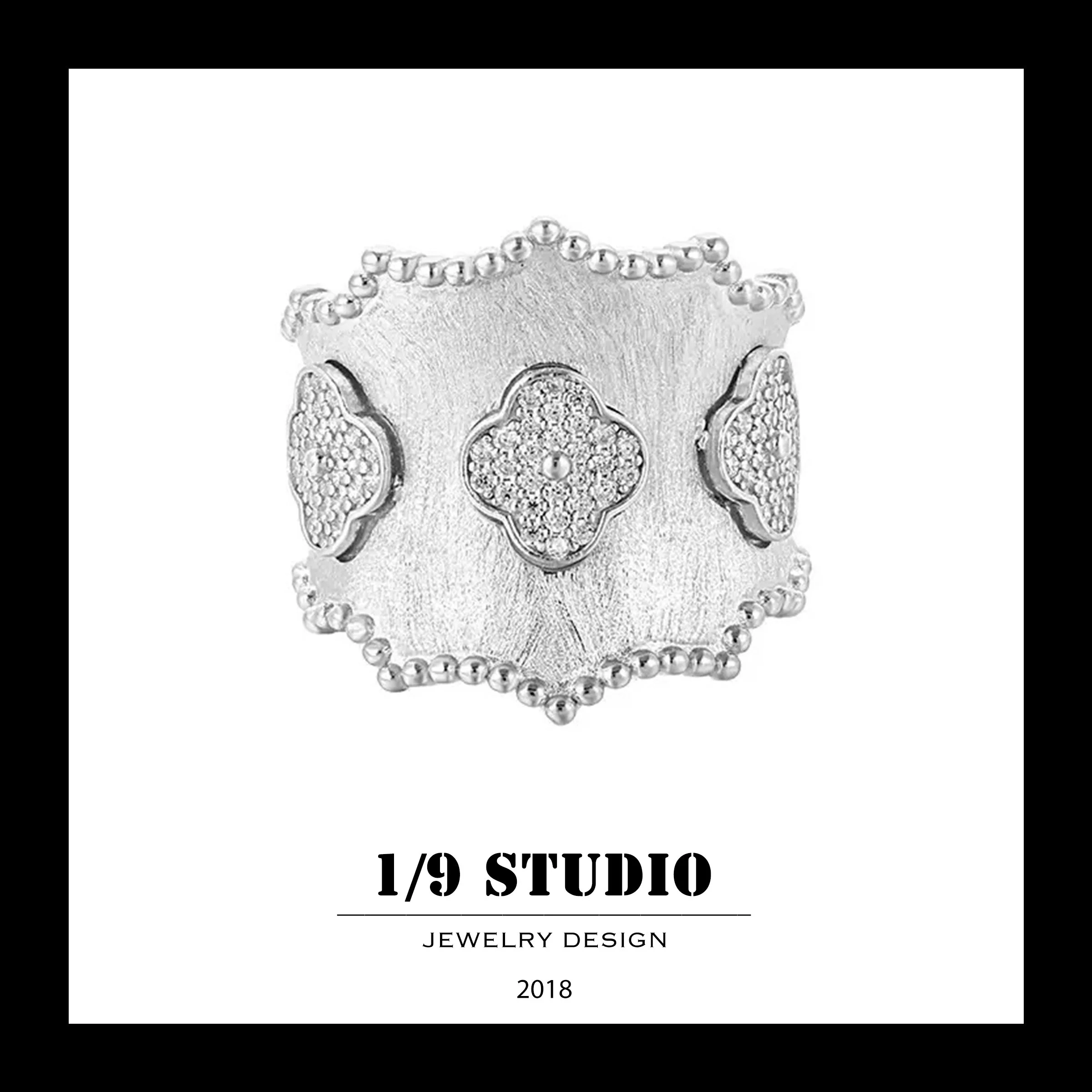 1/9 Studio 925 Sterling Silver Adjustable Ring