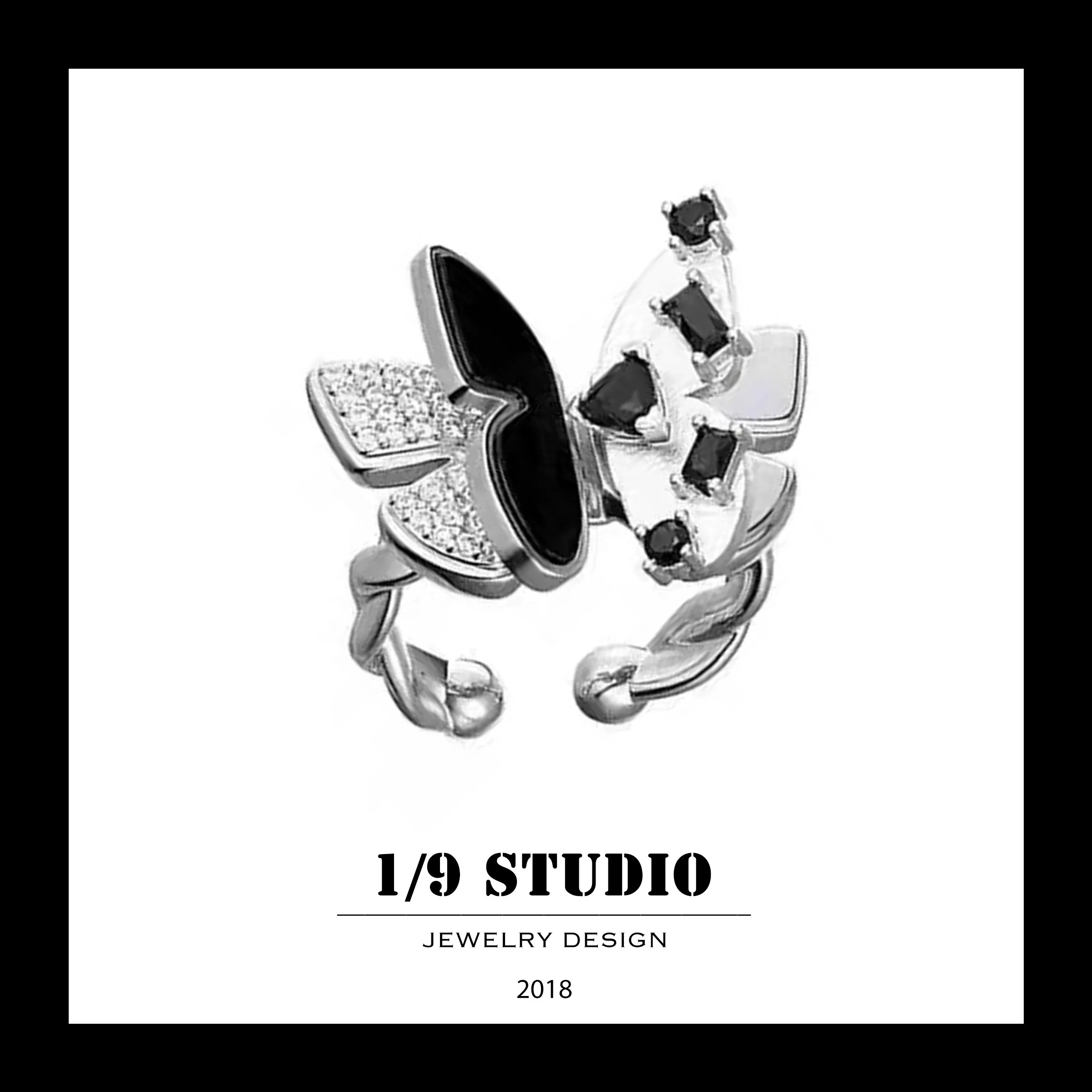 1/9 Studio 925 Sterling Silver Adjustable Ring