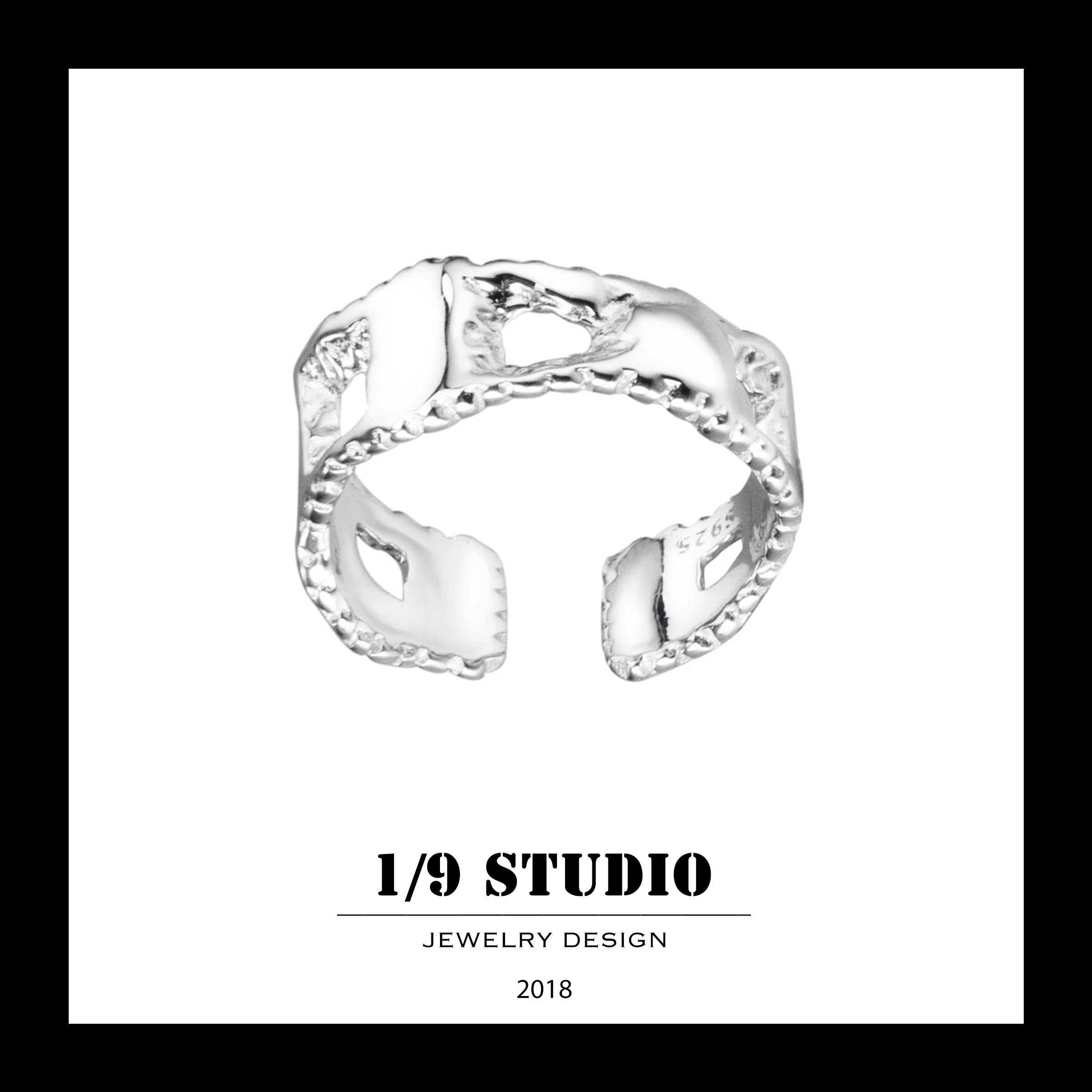 1/9 Studio 925 Sterling Silver Adjustable Ring