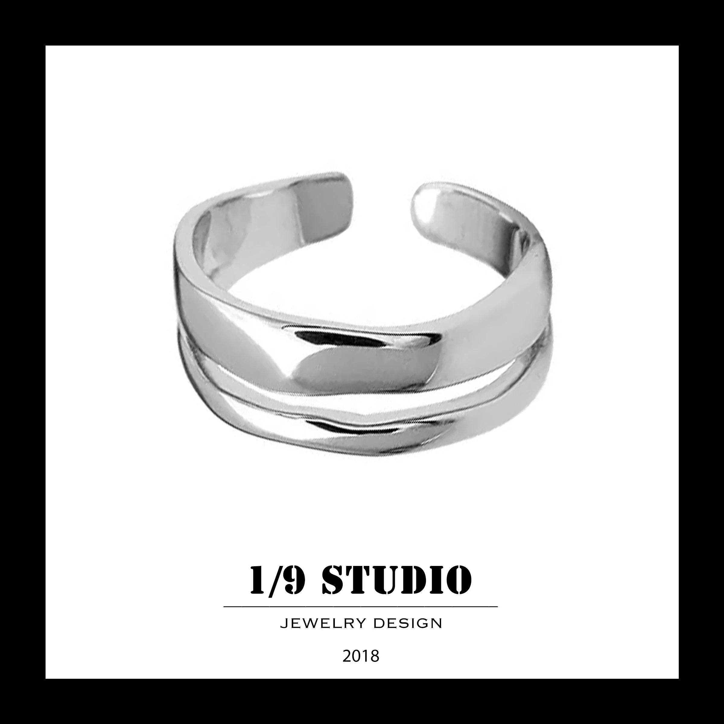 1/9 Studio 925 Sterling Silver Adjustable Ring