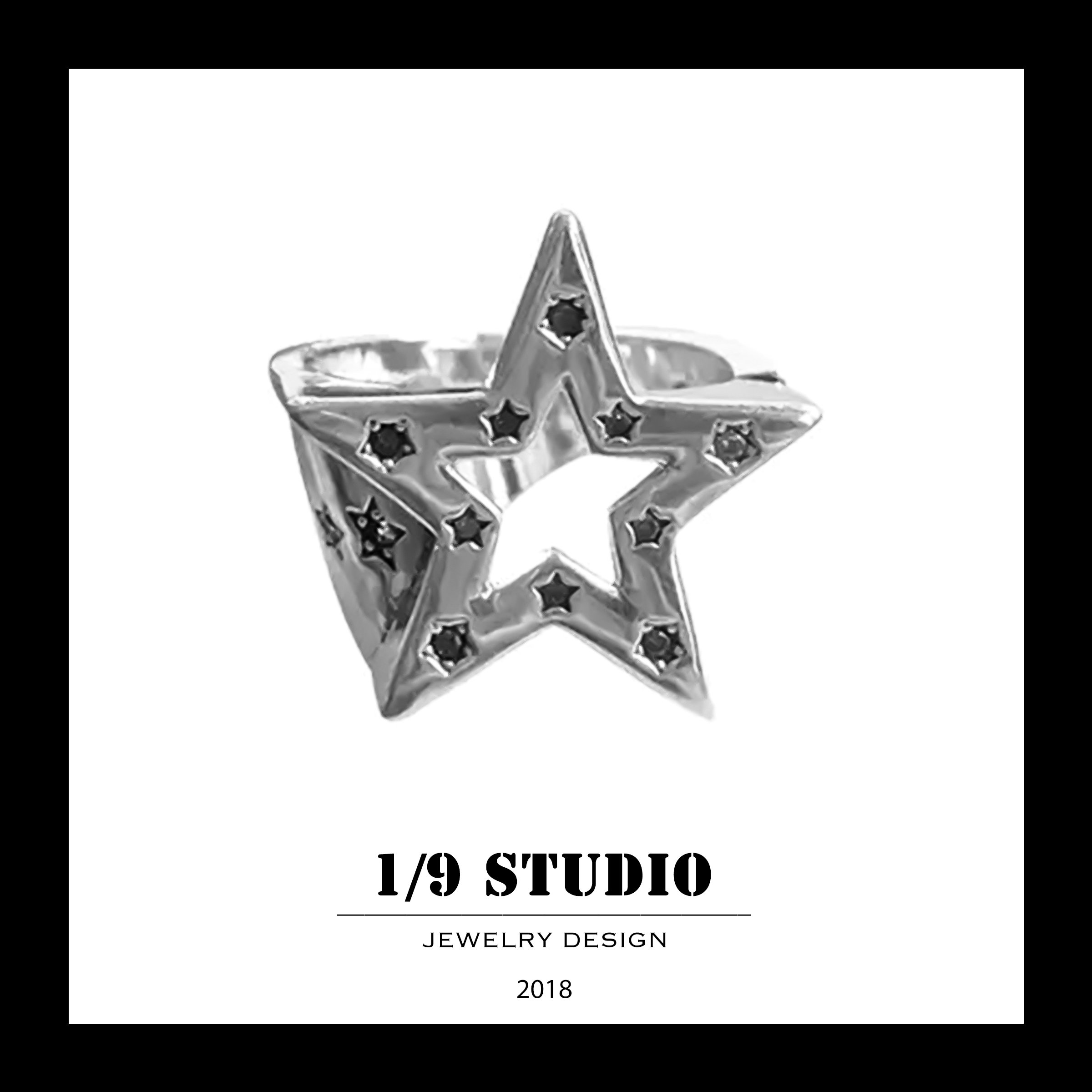 1/9 Studio 925 Sterling Silver Adjustable Ring