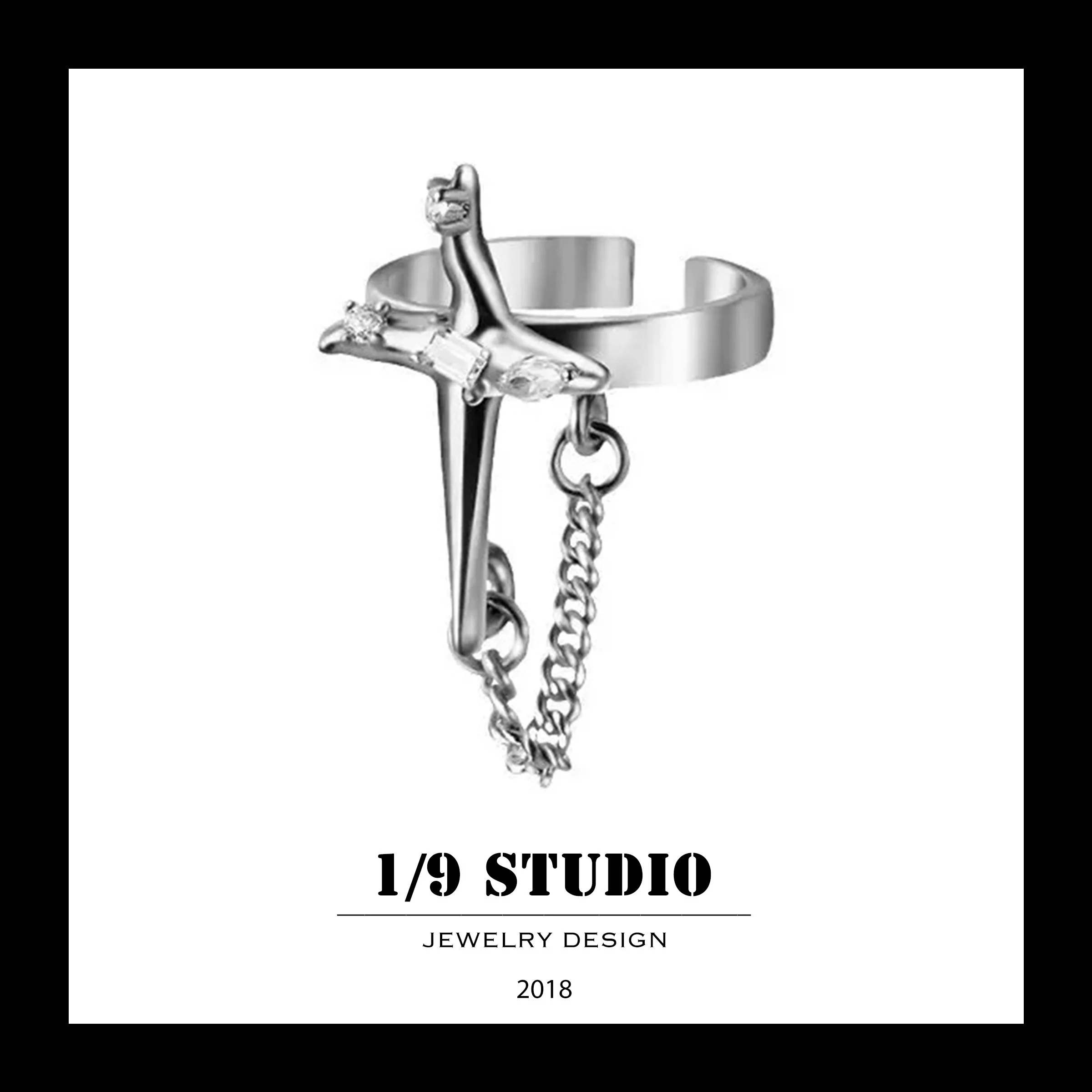 1/9 Studio 925 Sterling Silver Adjustable Ring
