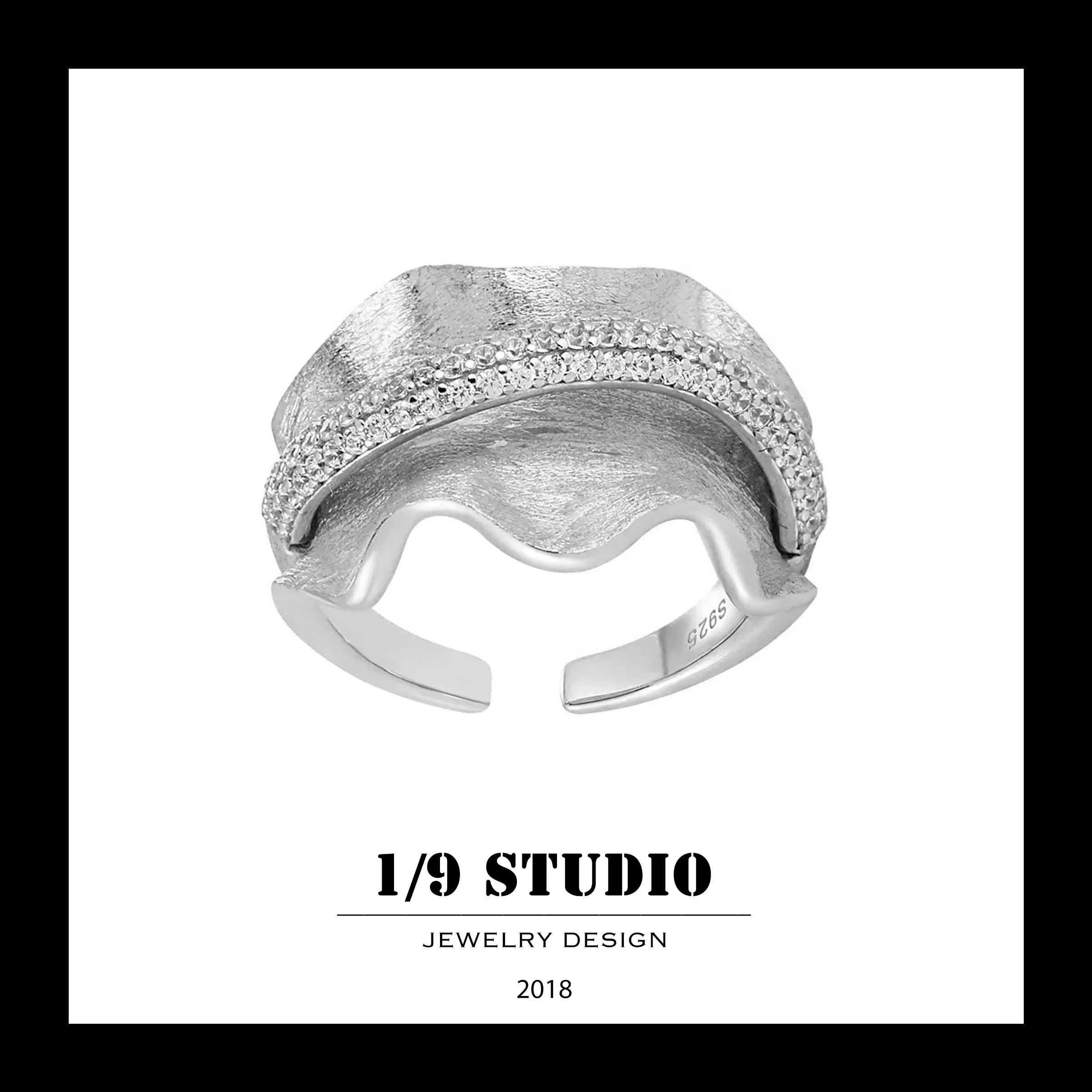 1/9 Studio 925 Sterling Silver Adjustable Ring