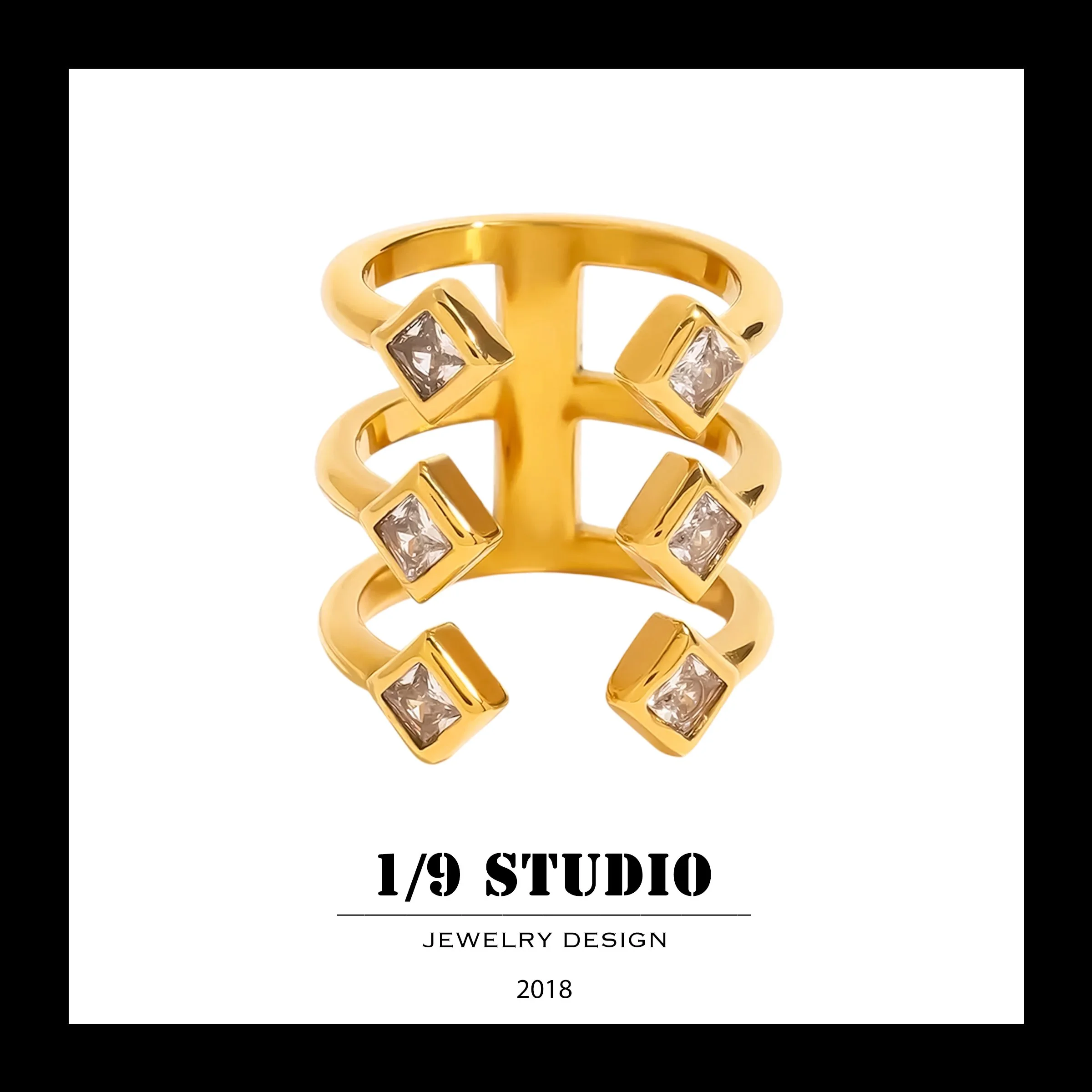 1/9 Studio Gold Filled Adjustable Ring