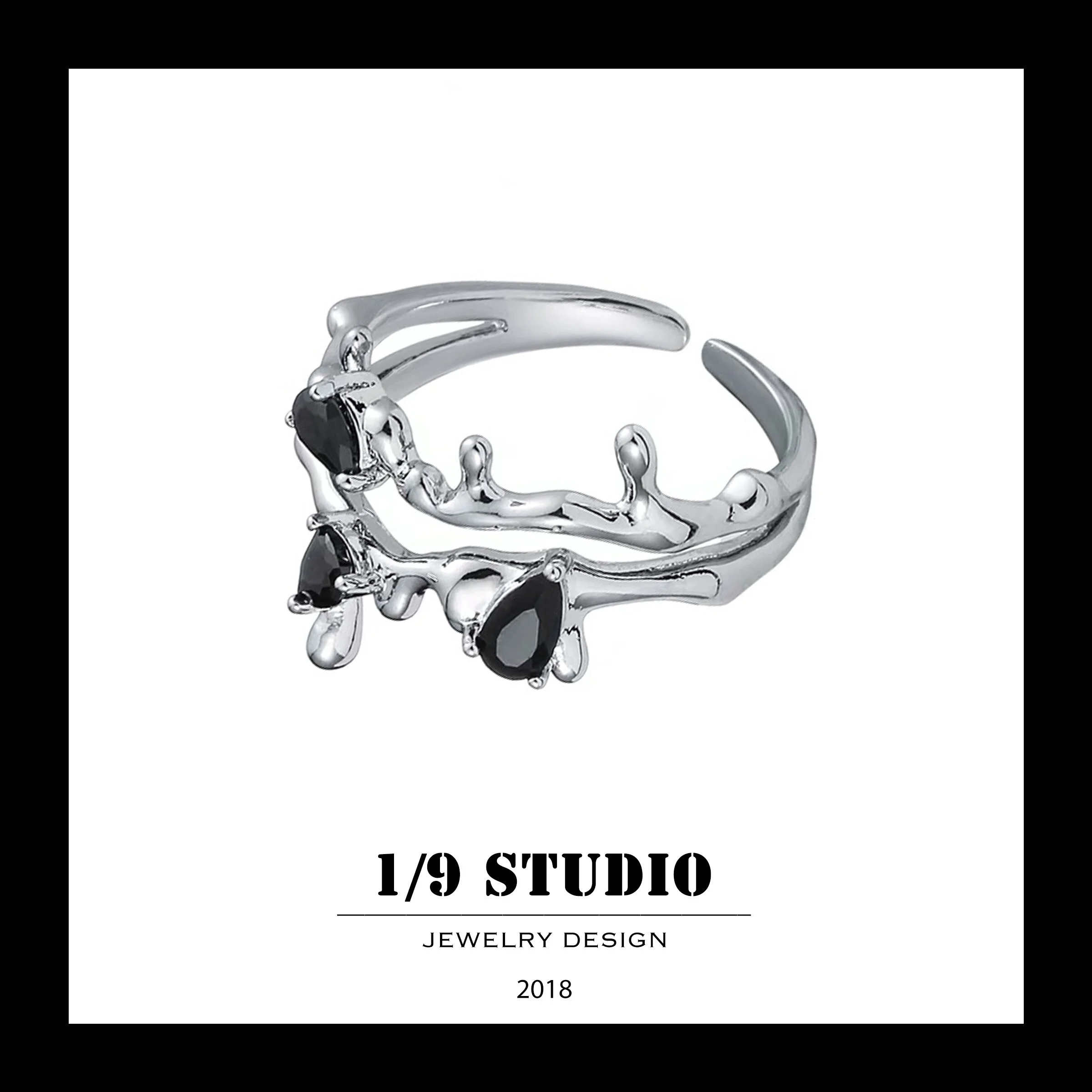 1/9 Studio 925 Sterling Silver Adjustable Ring