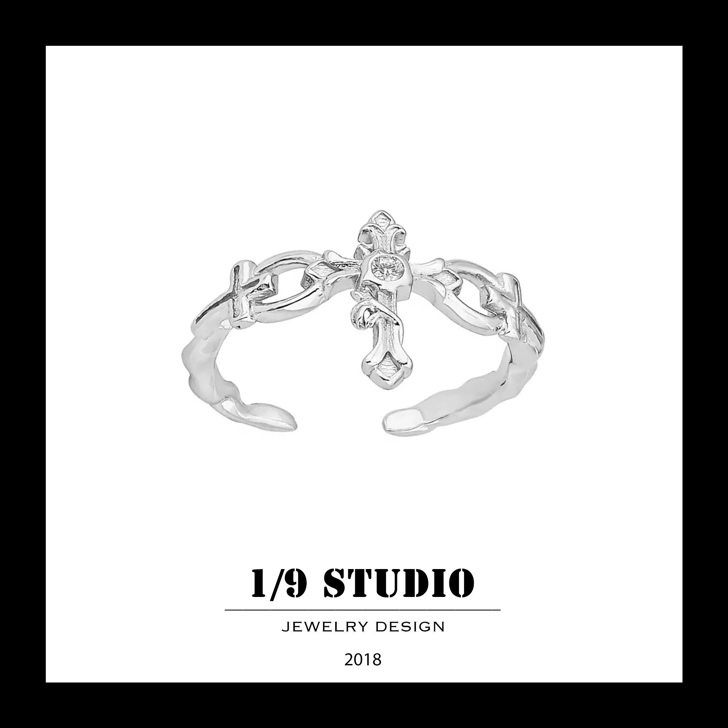 1/9 Studio 925 Sterling Silver Adjustable Ring