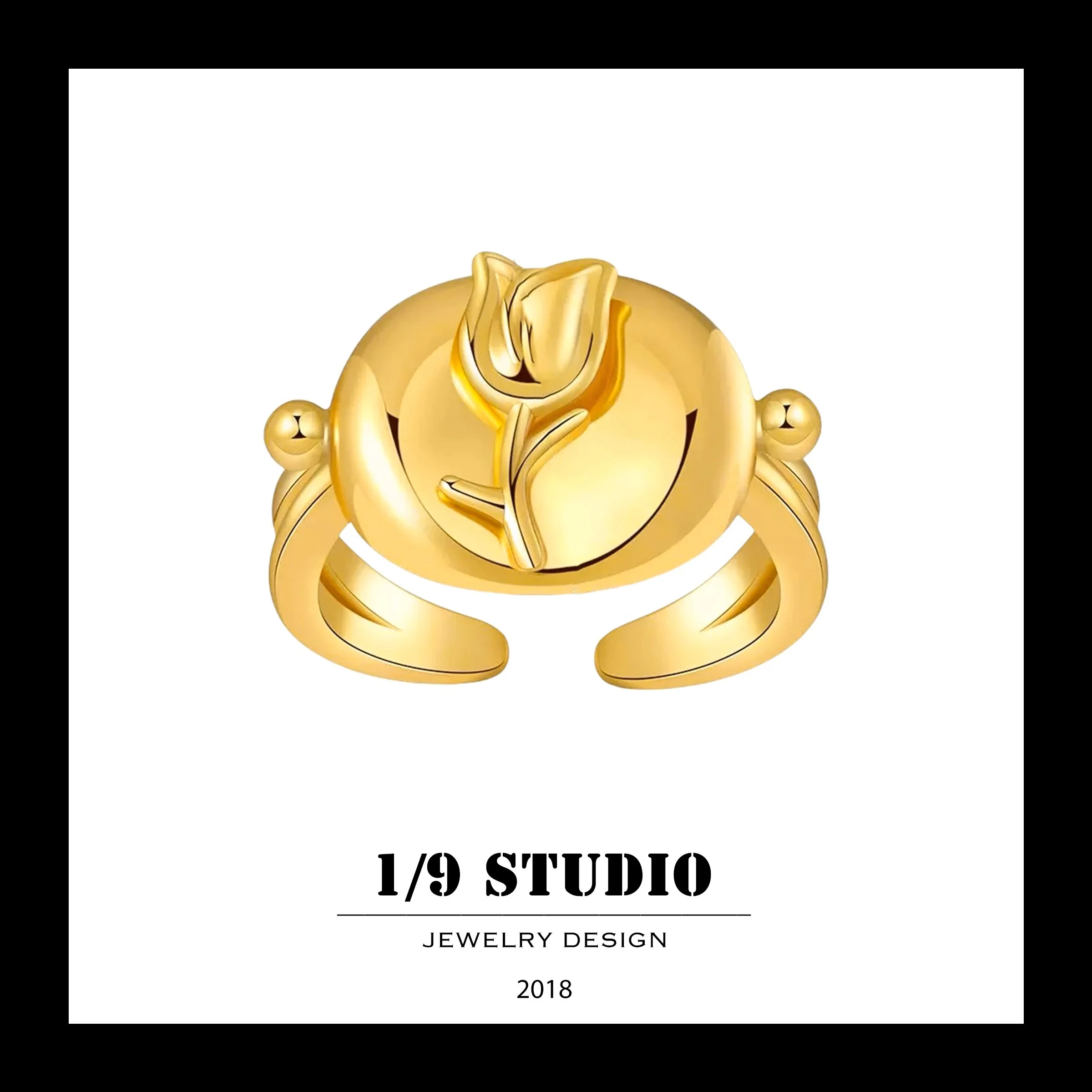 1/9 Studio Gold Filled Adjustable Ring