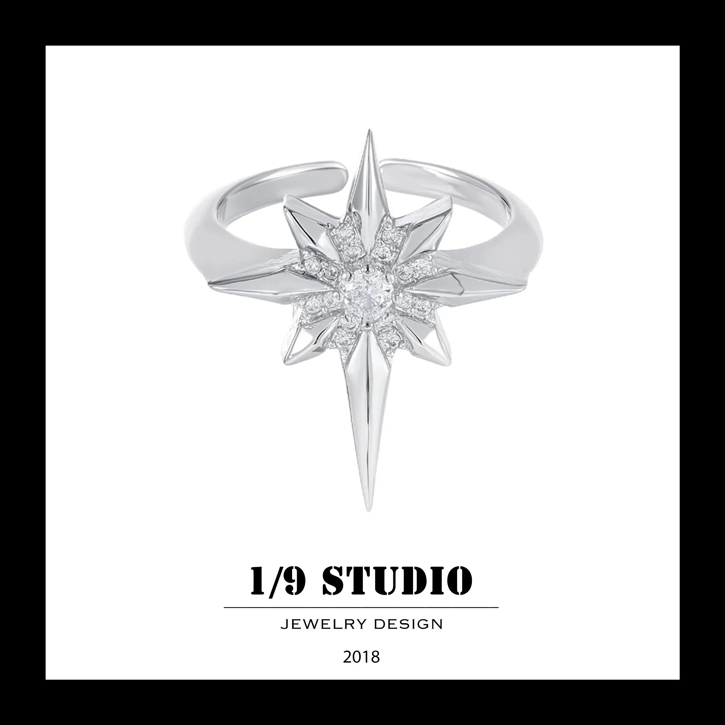 1/9 Studio 925 Sterling Silver Adjustable Ring