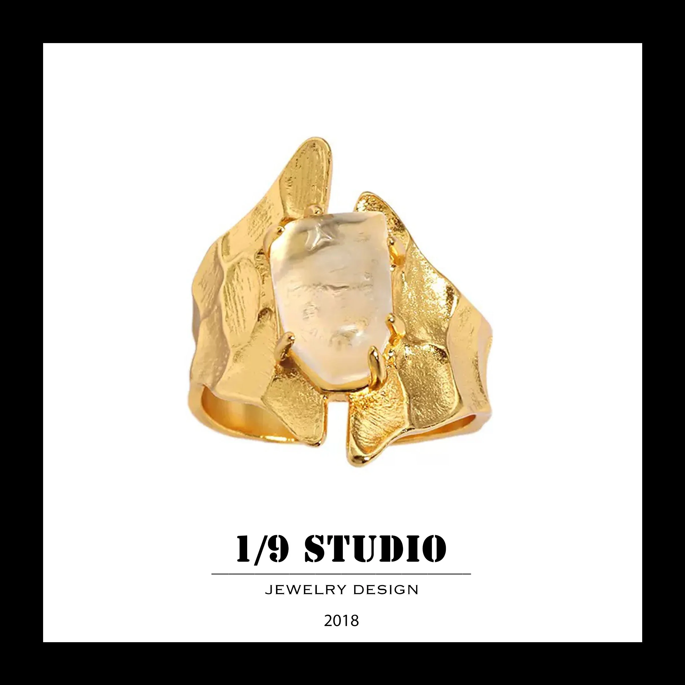 Ethereal Shard 18K Gold Filled Adjustable Ring