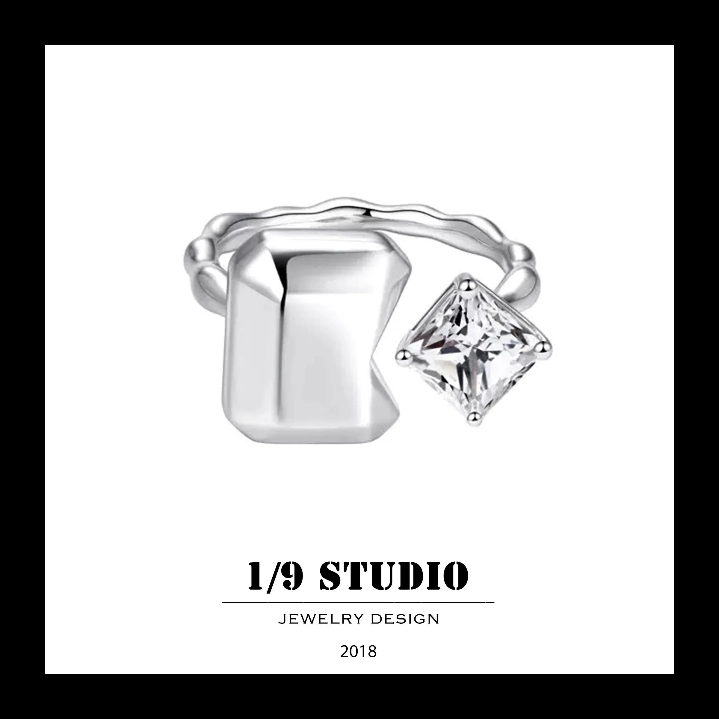 1/9 Studio 925 Sterling Silver Adjustable Ring