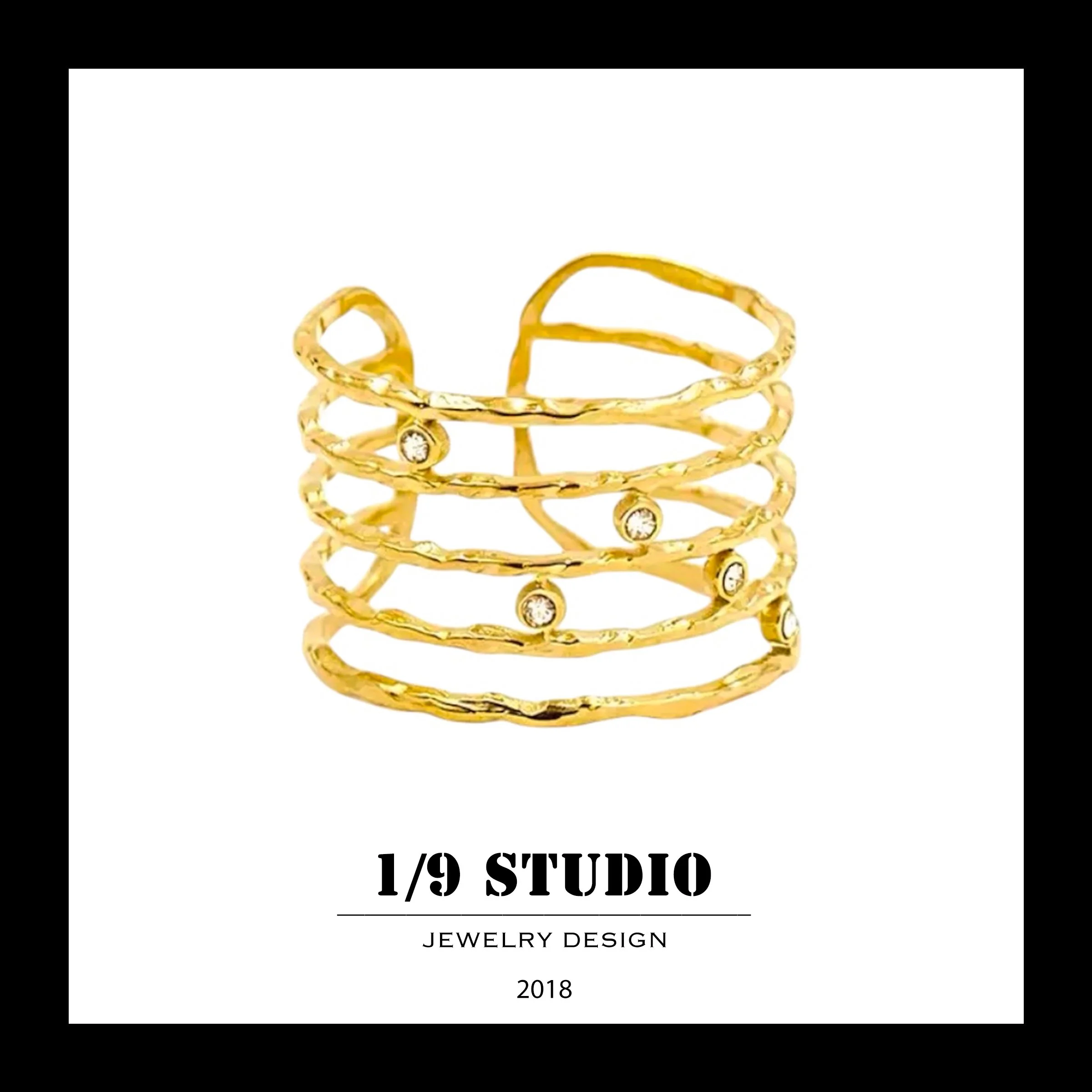 1/9 Studio Gold Filled Adjustable Ring