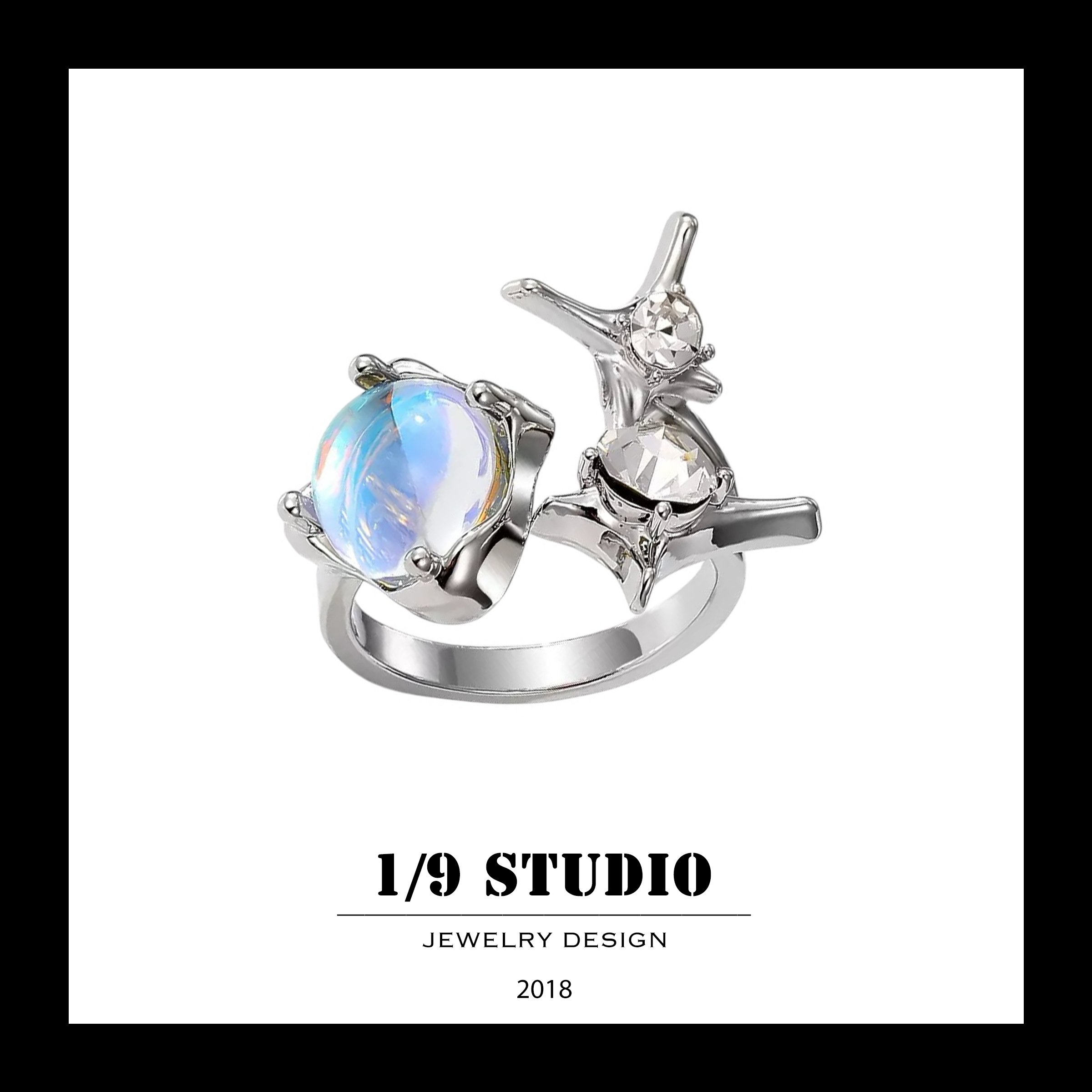 1/9 Studio 925 Sterling Silver Adjustable Ring