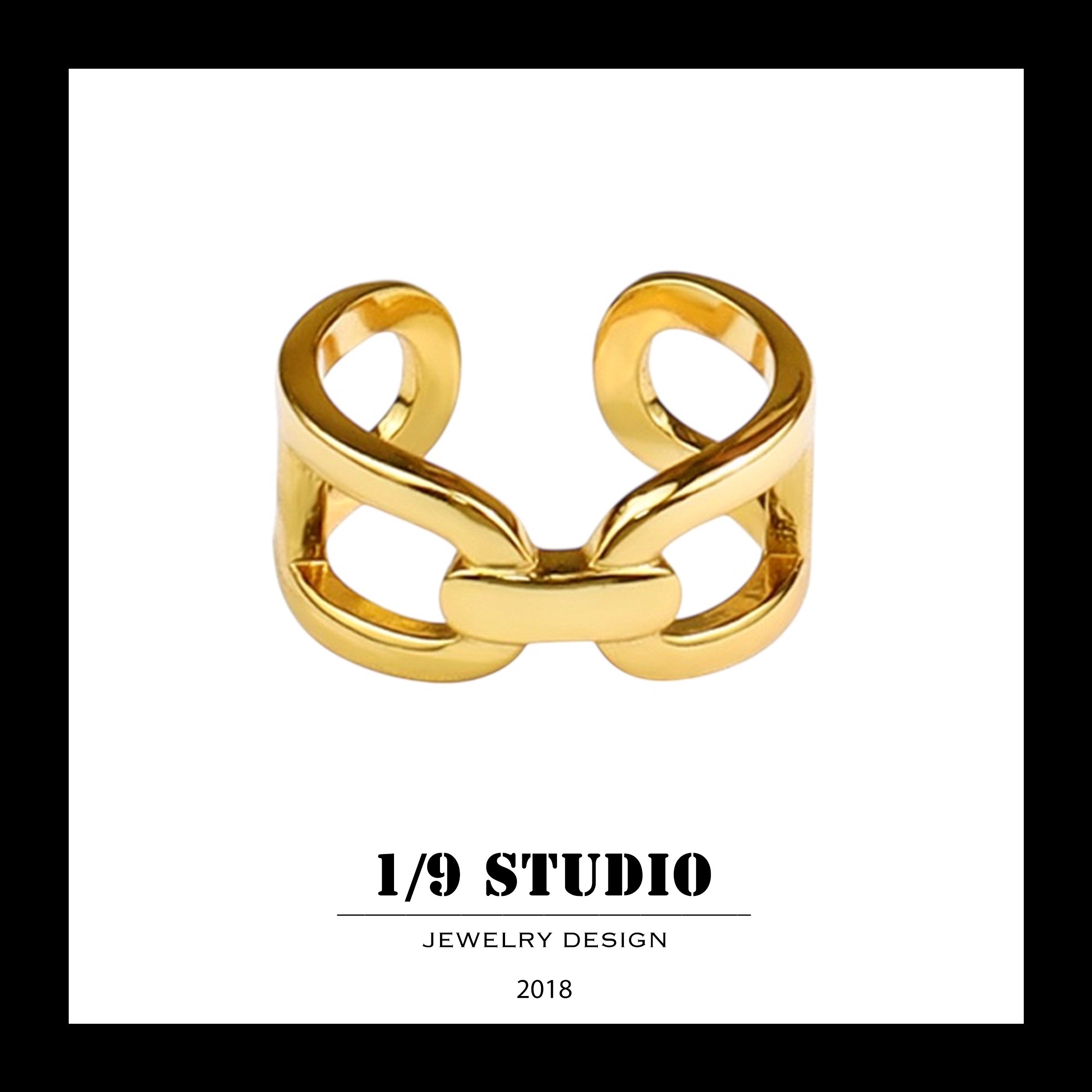 1/9 Studio Gold Filled Adjustable Ring
