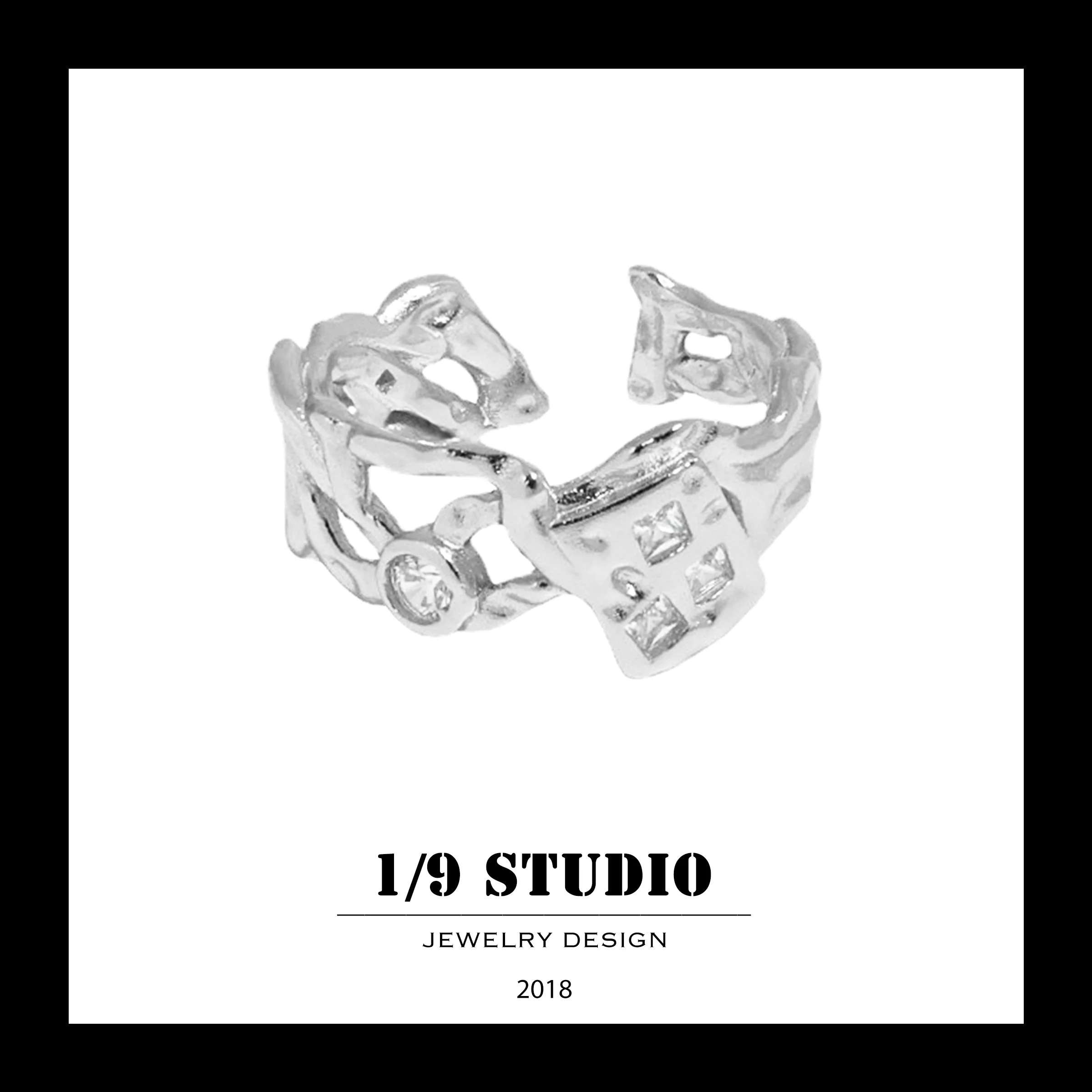 1/9 Studio 925 Sterling Silver Adjustable Ring