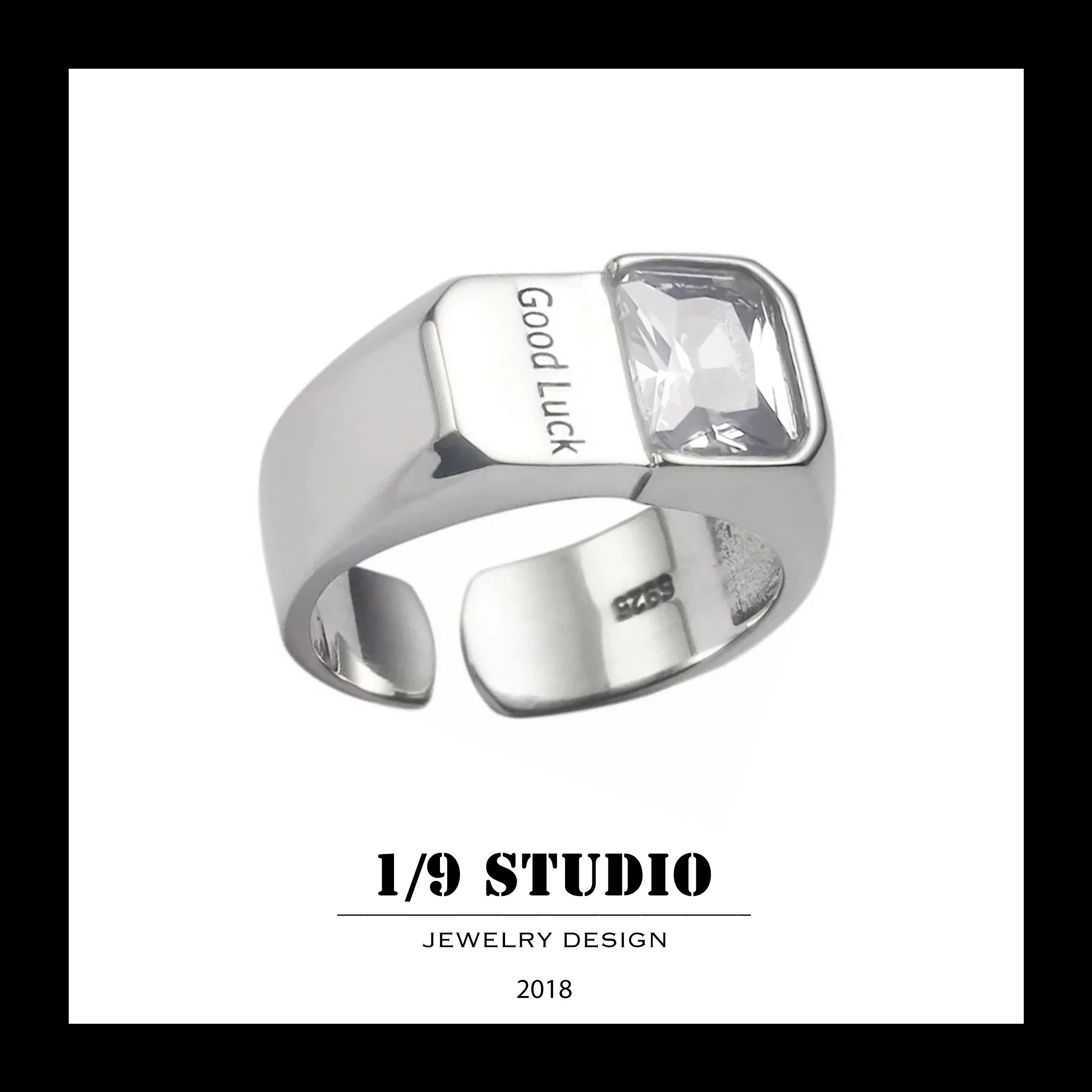 1/9 Studio 925 Sterling Silver Adjustable Ring