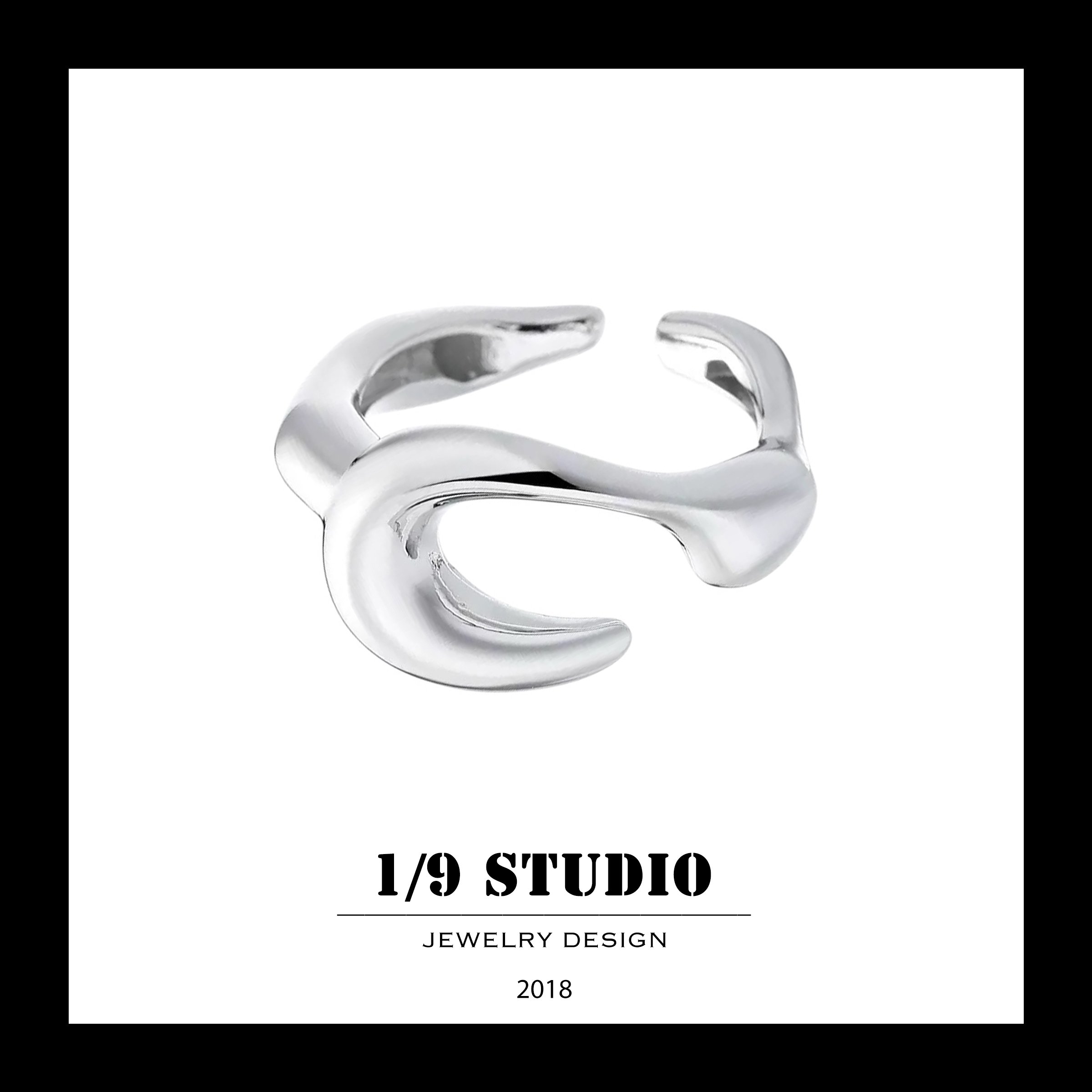1/9 Studio 925 Sterling Silver Adjustable Ring